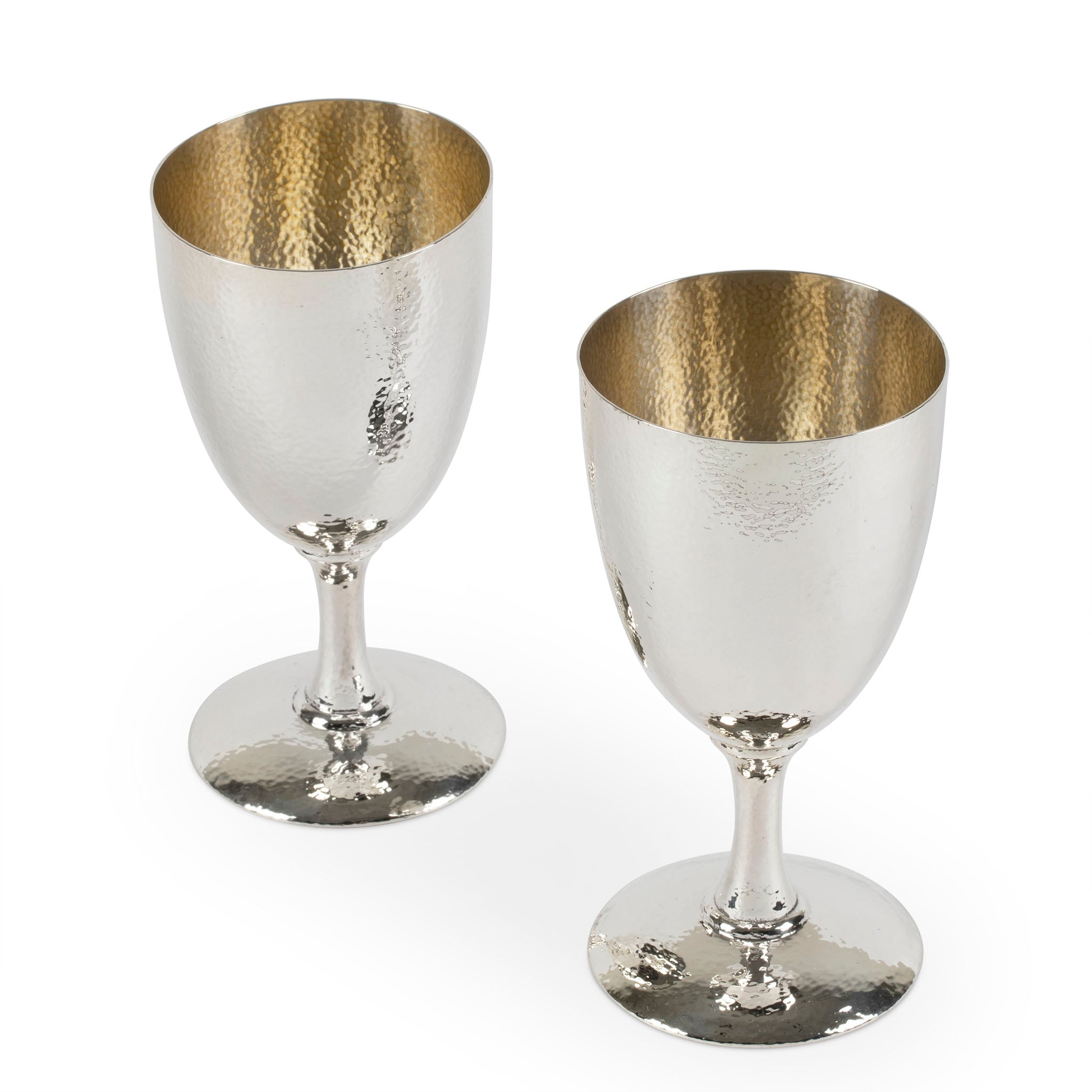 Gorham Sterling Hammered Wine Goblets