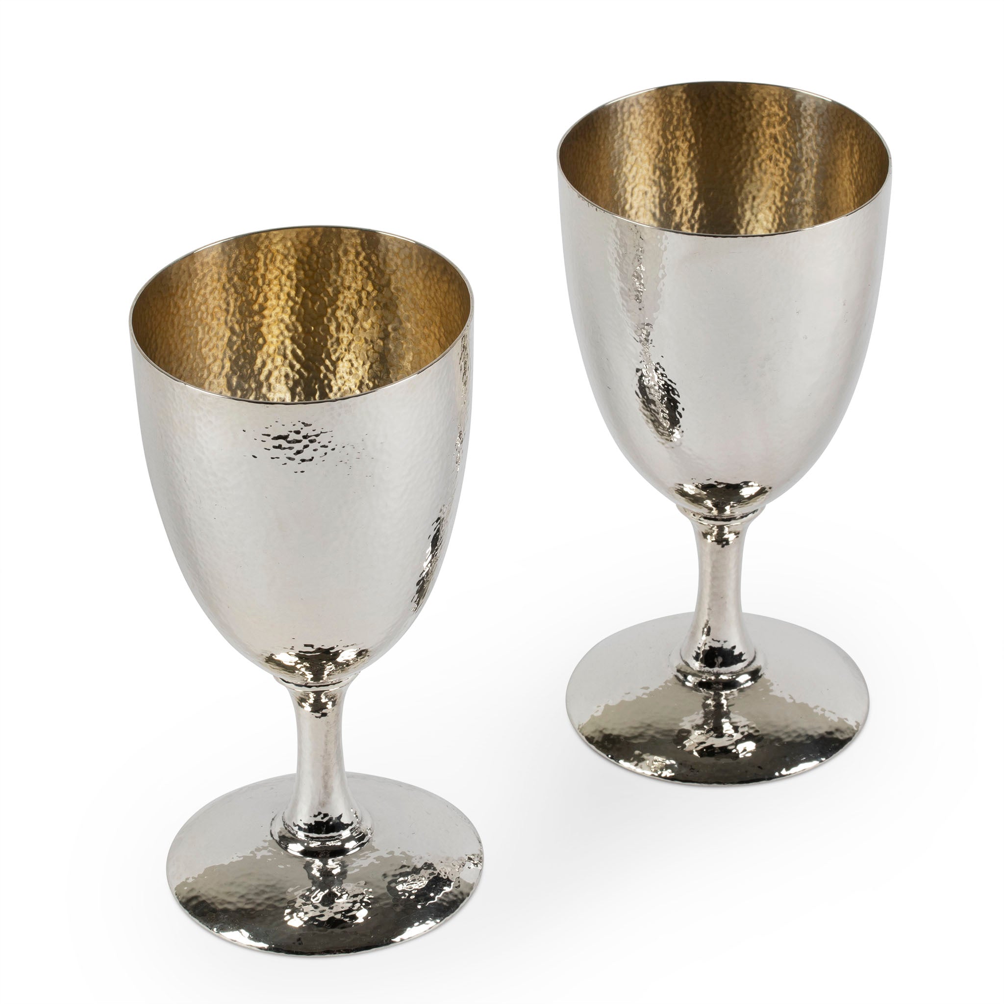 Gorham Sterling Hammered Wine Goblets