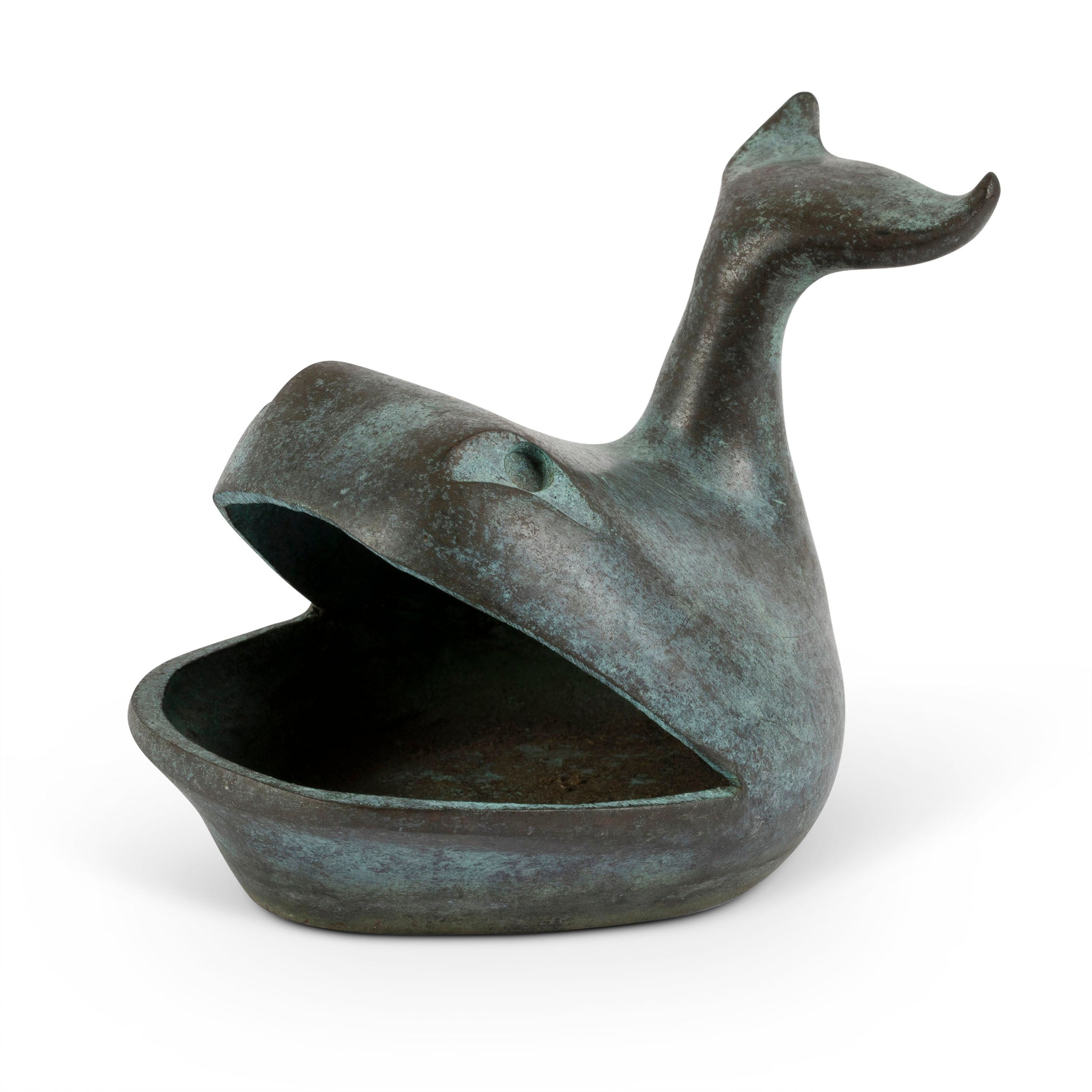 Vintage Bronze Whale Ashtray