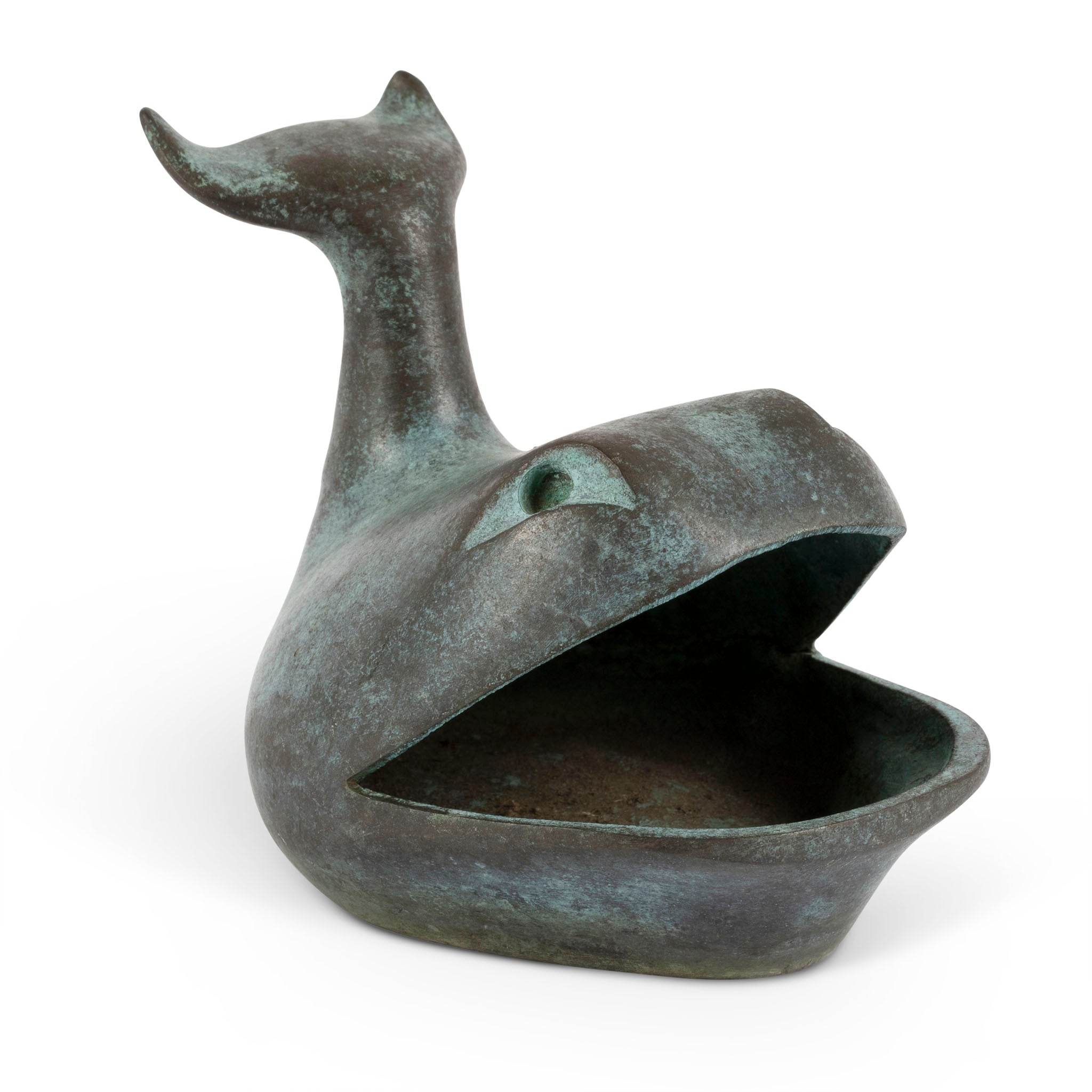 Vintage Bronze Whale Ashtray