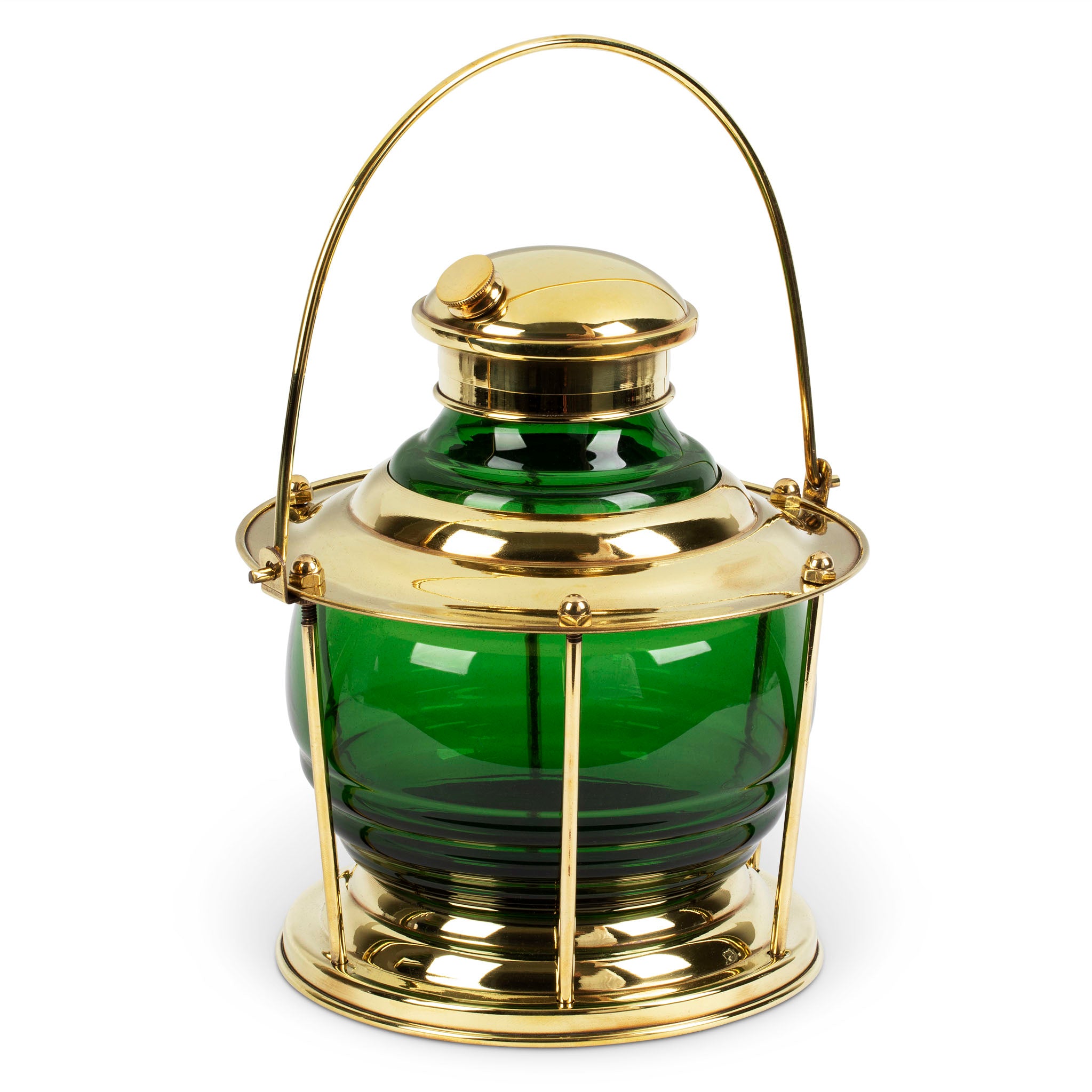 Brass Green Ship's Lantern Cocktail Shaker