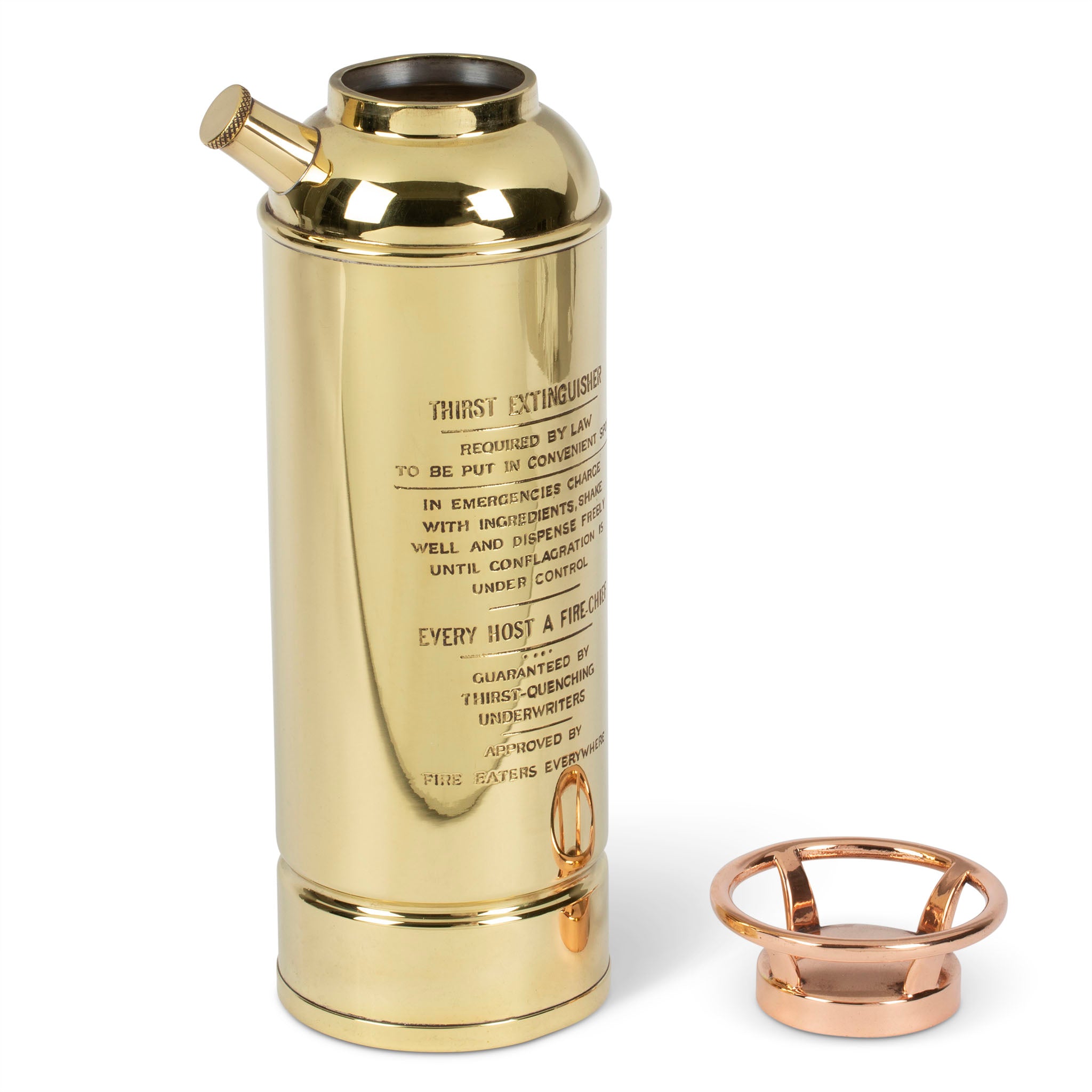 Vintage Brass & Copper Thirst Extinguisher Cocktail Shaker