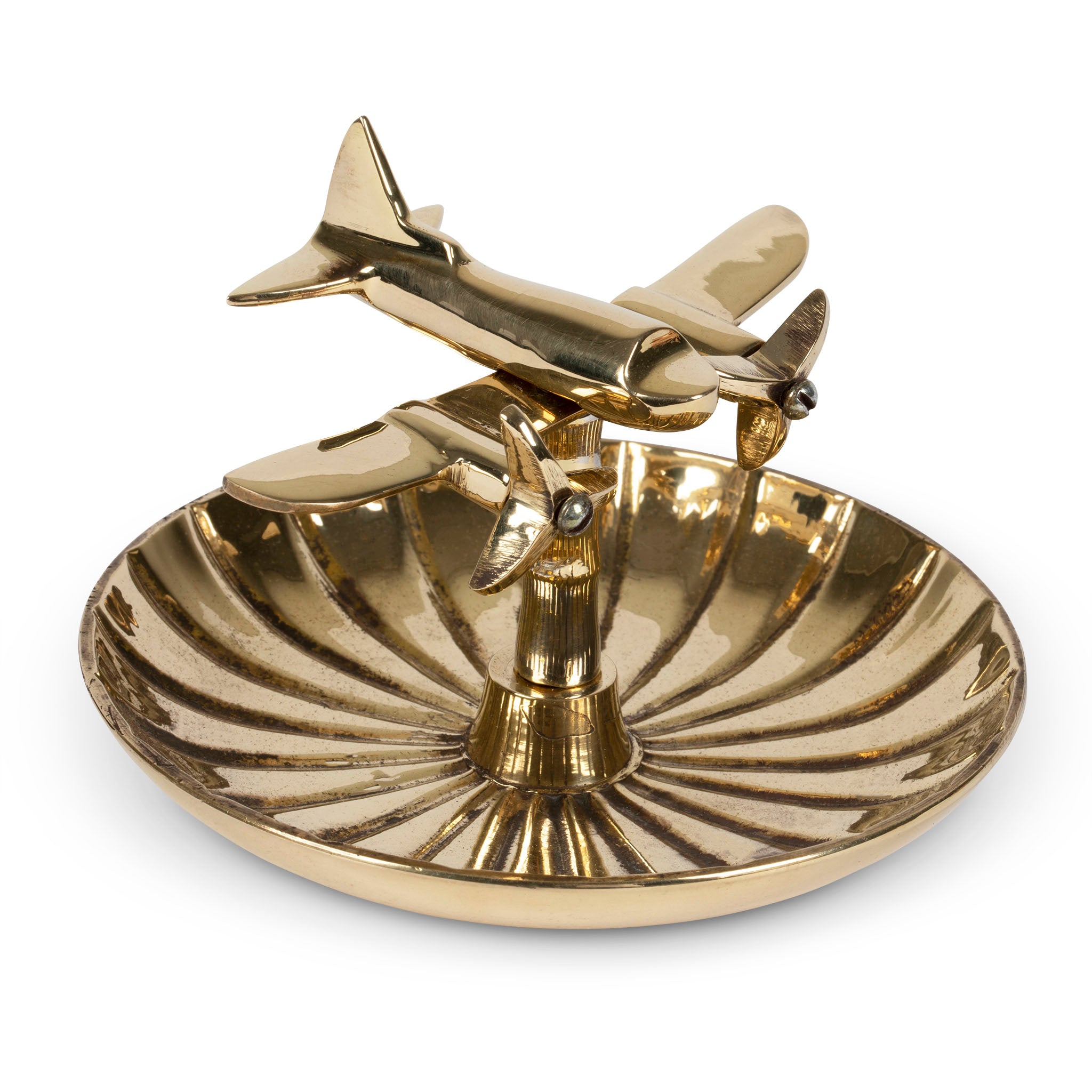 Vintage Brass Airplane Ashtray