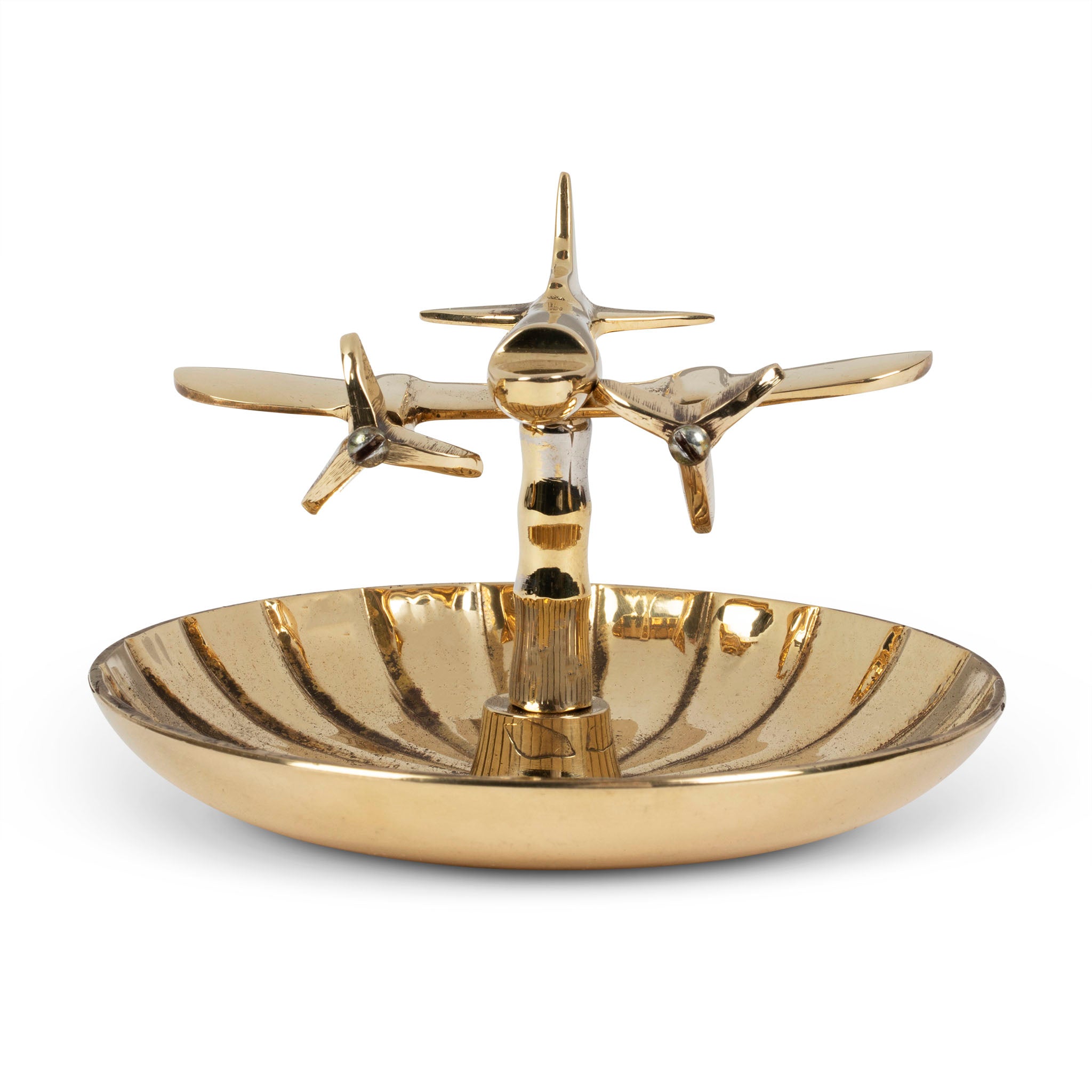 Vintage Brass Airplane Ashtray