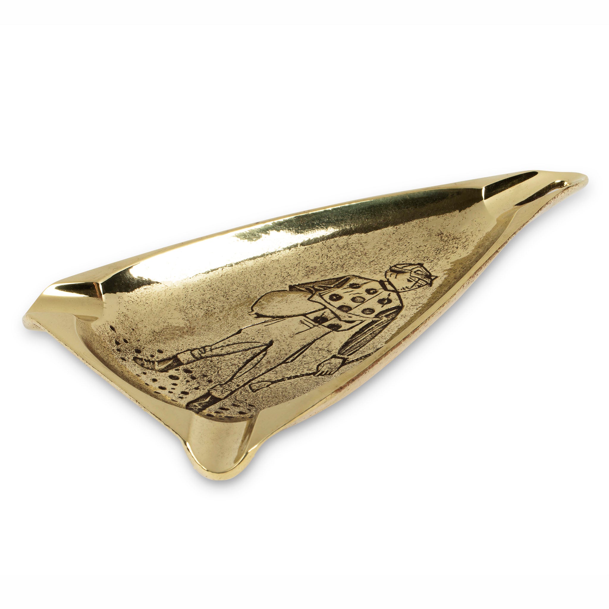 Midcentury Fred Press Brass Jockey Ashtray