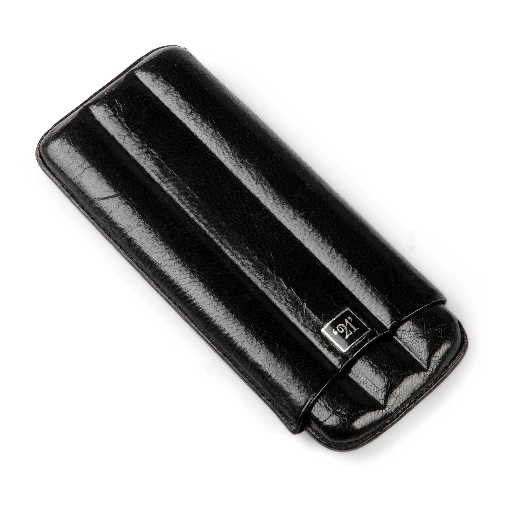 '21' Club New York Black Leather Cigar Case