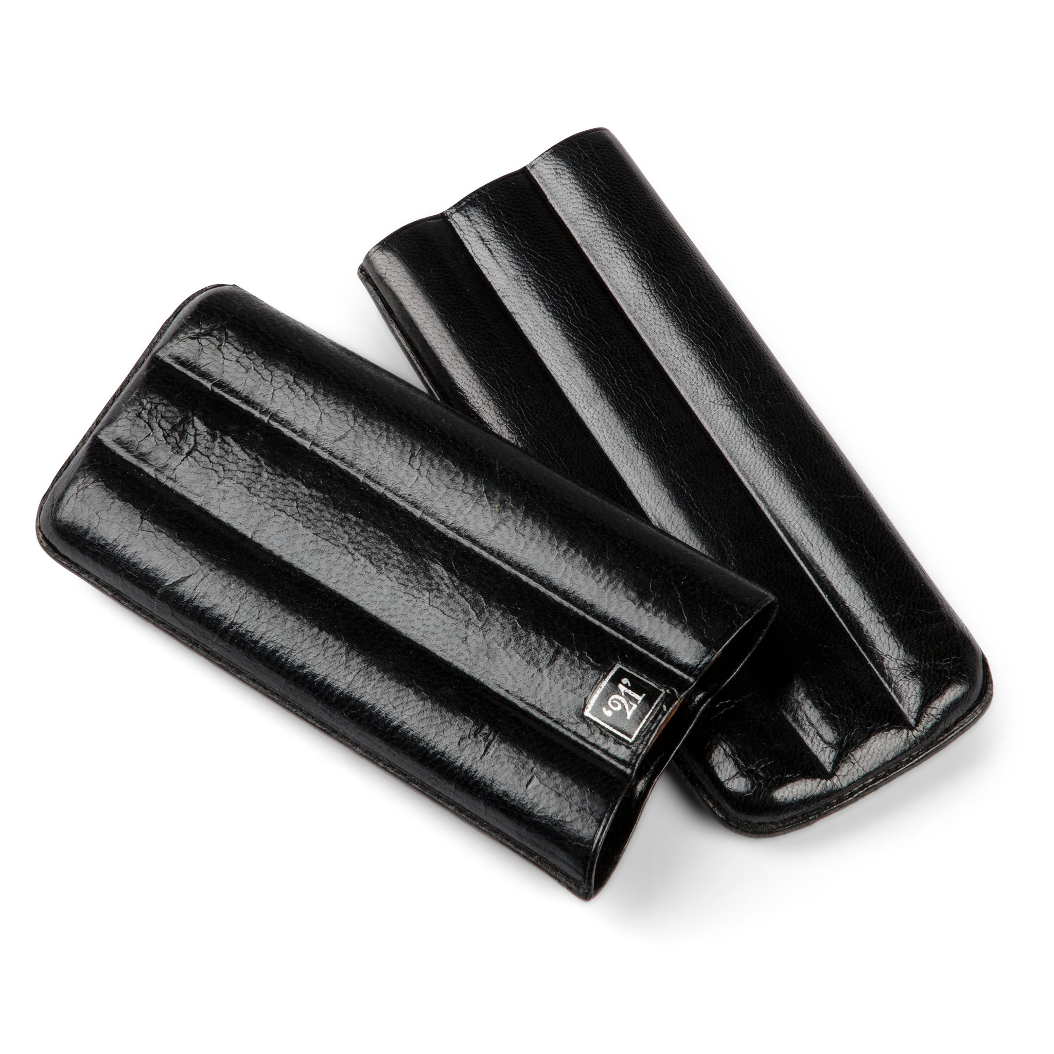 '21' Club New York Black Leather Cigar Case