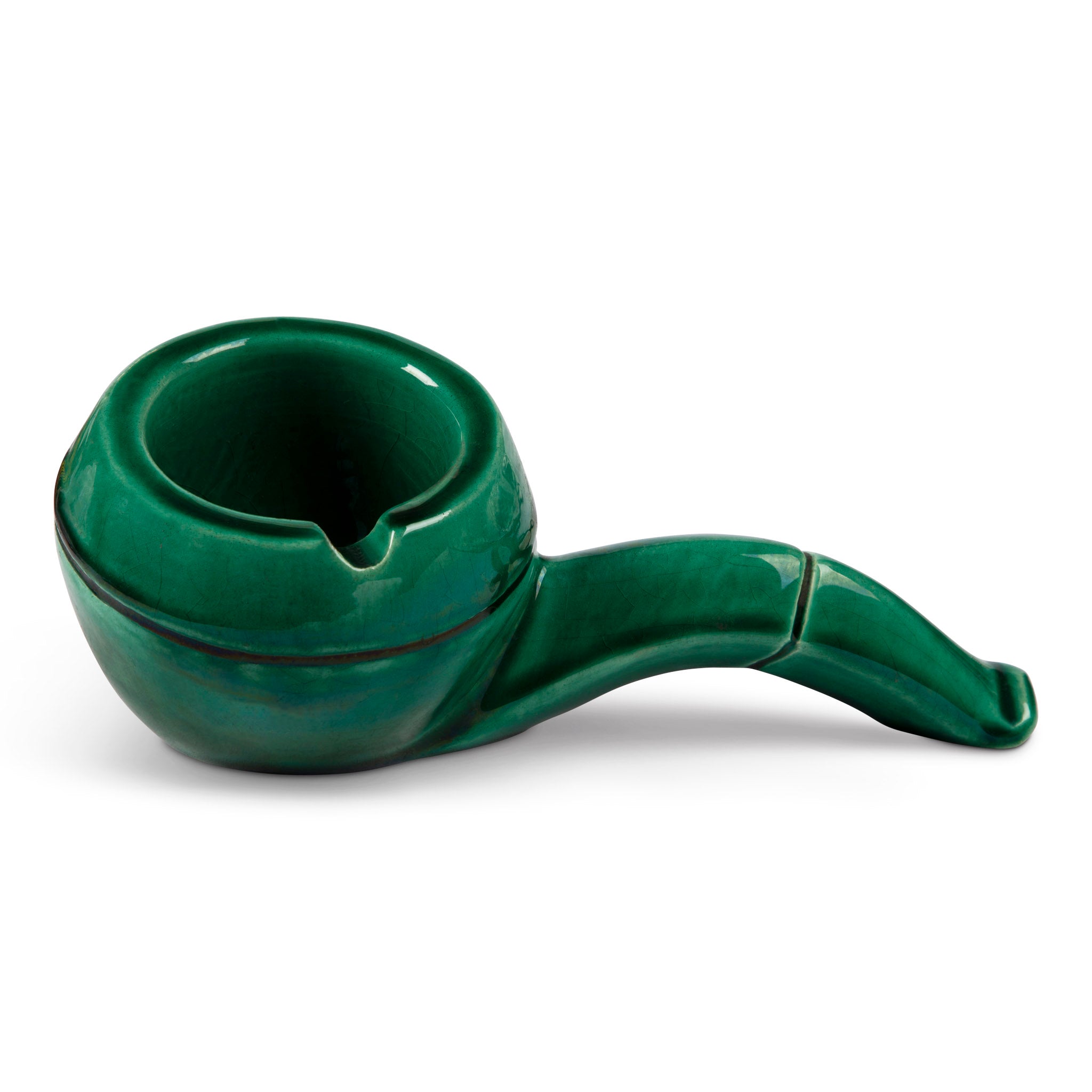 Vintage Dunhill Green Pipe Form Ashtray