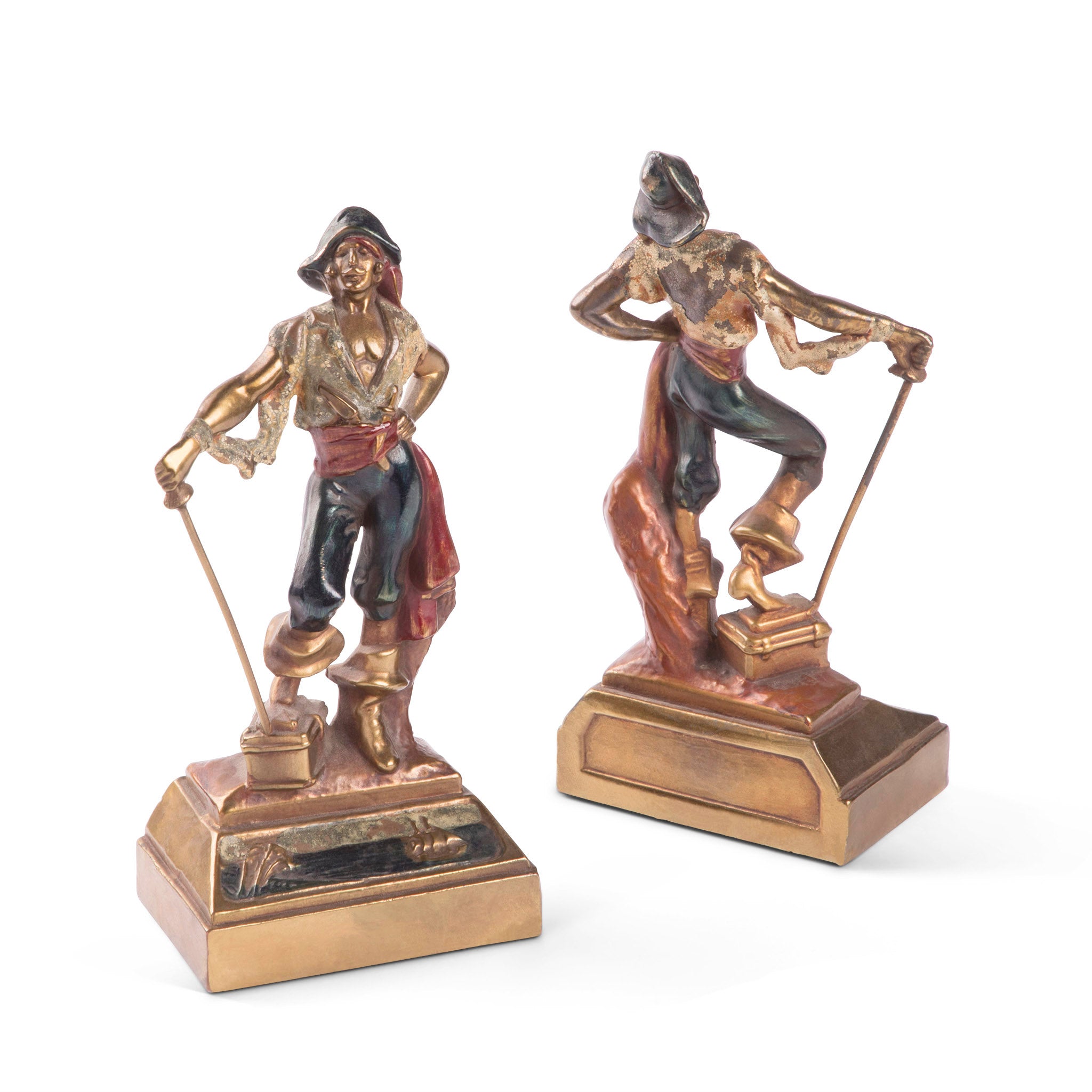 Armor Bronze Swashbuckler Pirate Bookends