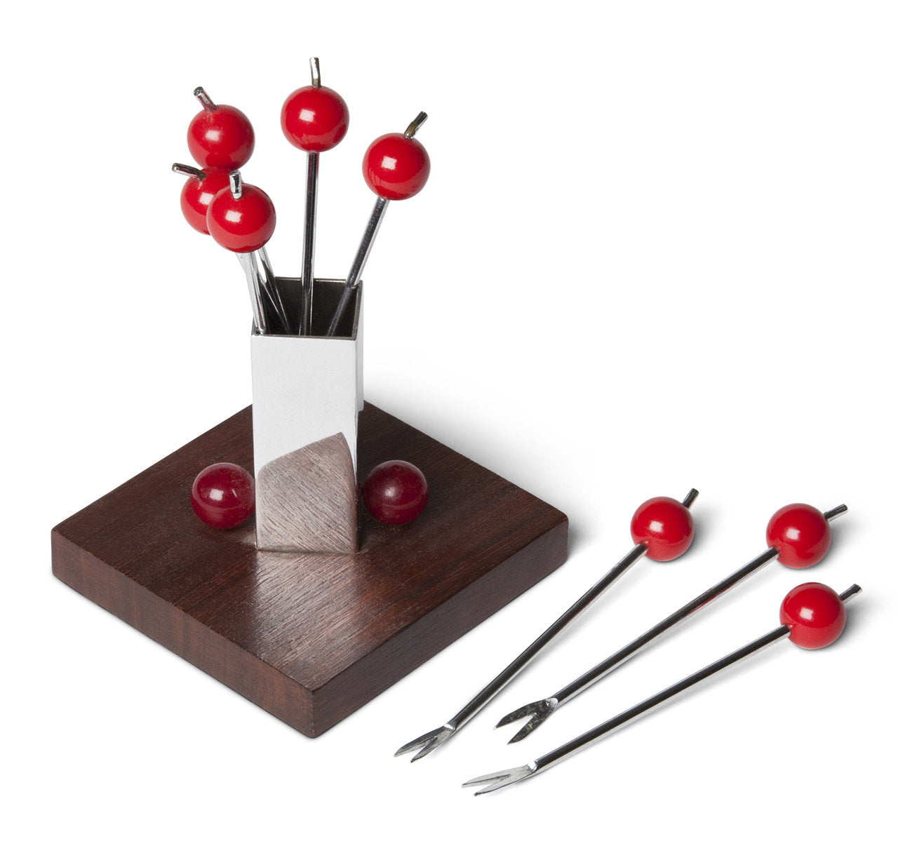 Art Deco Cherry Cocktail Pick Set