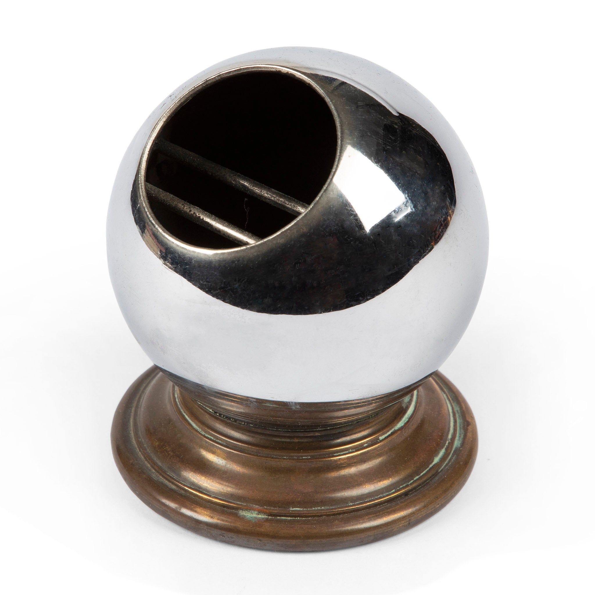 Art Deco Chrome Orb Ashtray Paperweight