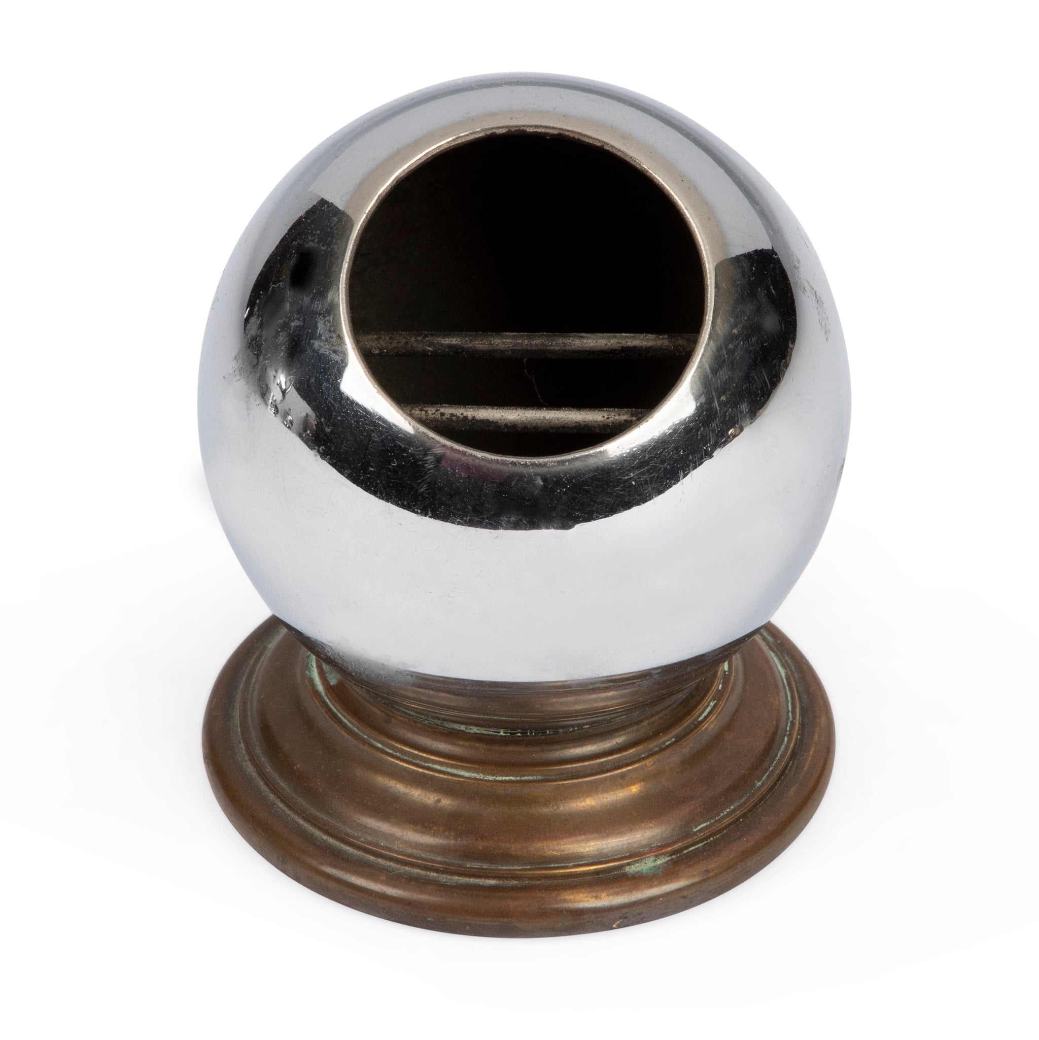 Art Deco Chrome Orb Ashtray Paperweight