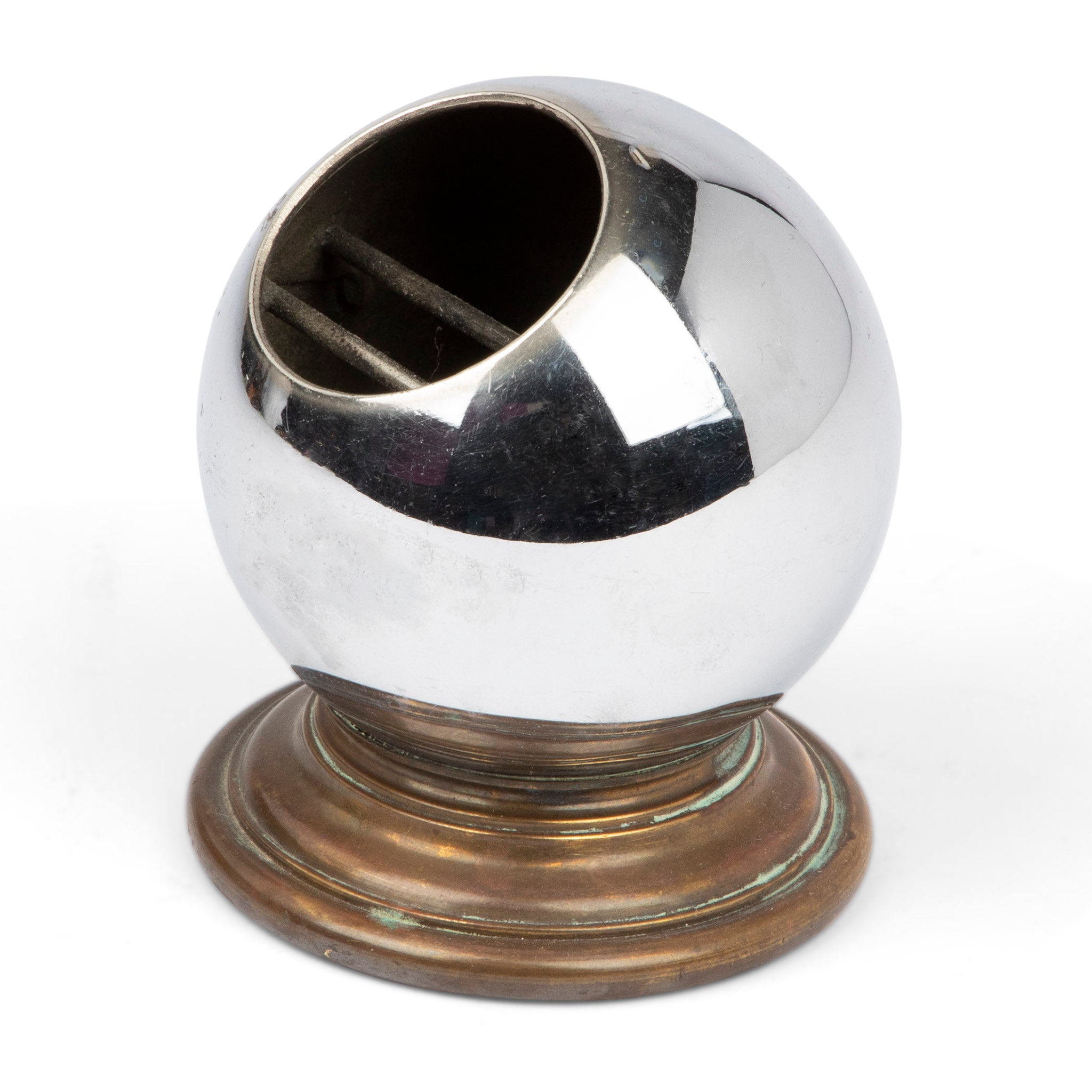 Art Deco Chrome Orb Ashtray Paperweight