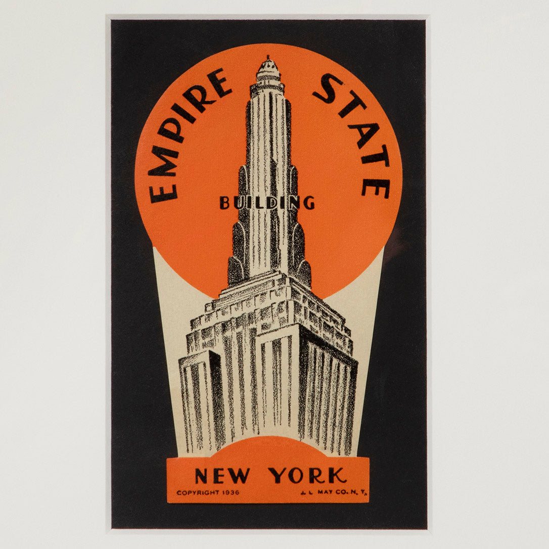 Art Deco Empire State Building New York Luggage Label