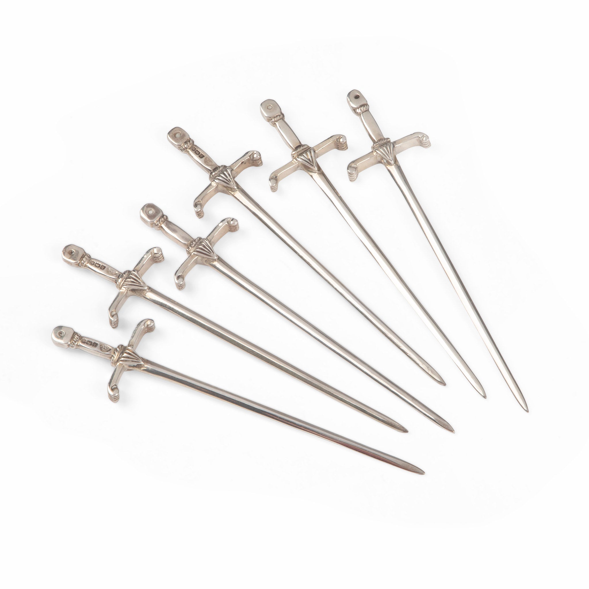 Art Deco English Sterling Silver Sword Cocktail Picks