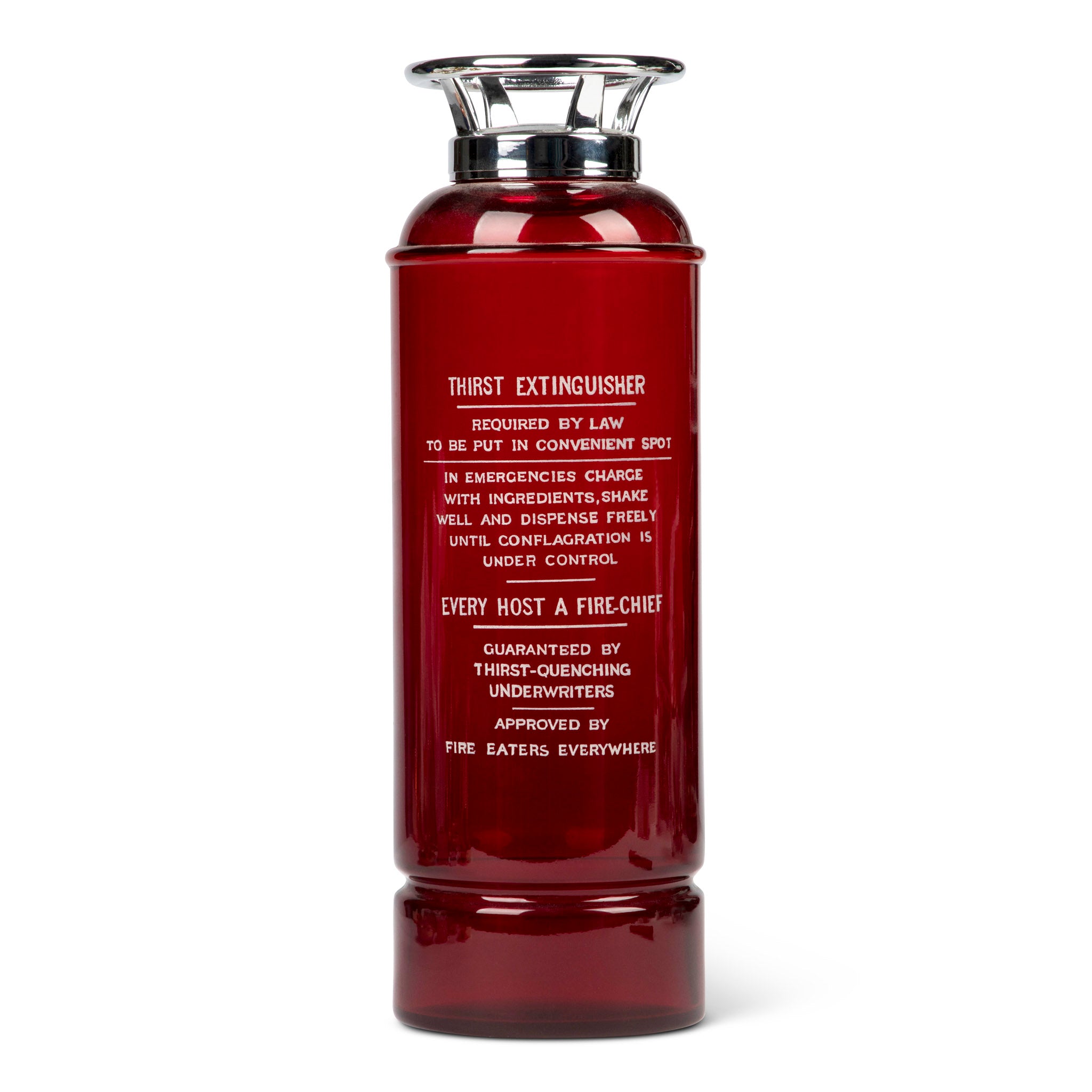 Art Deco Ruby Glass Thirst Extinguisher Cocktail Shaker