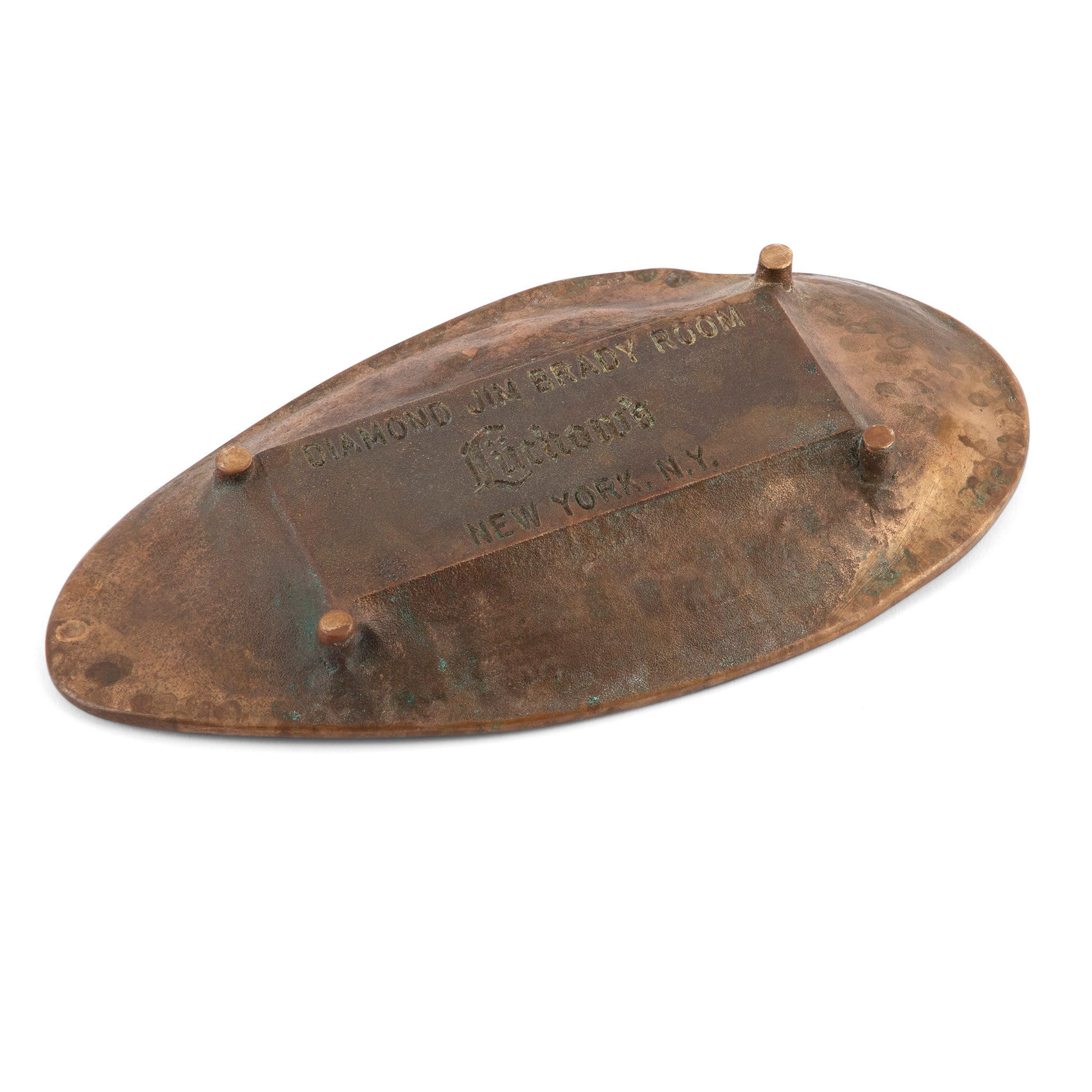 Art Nouveau Bronze Diamond Jim Brady Luchow's Ashtray