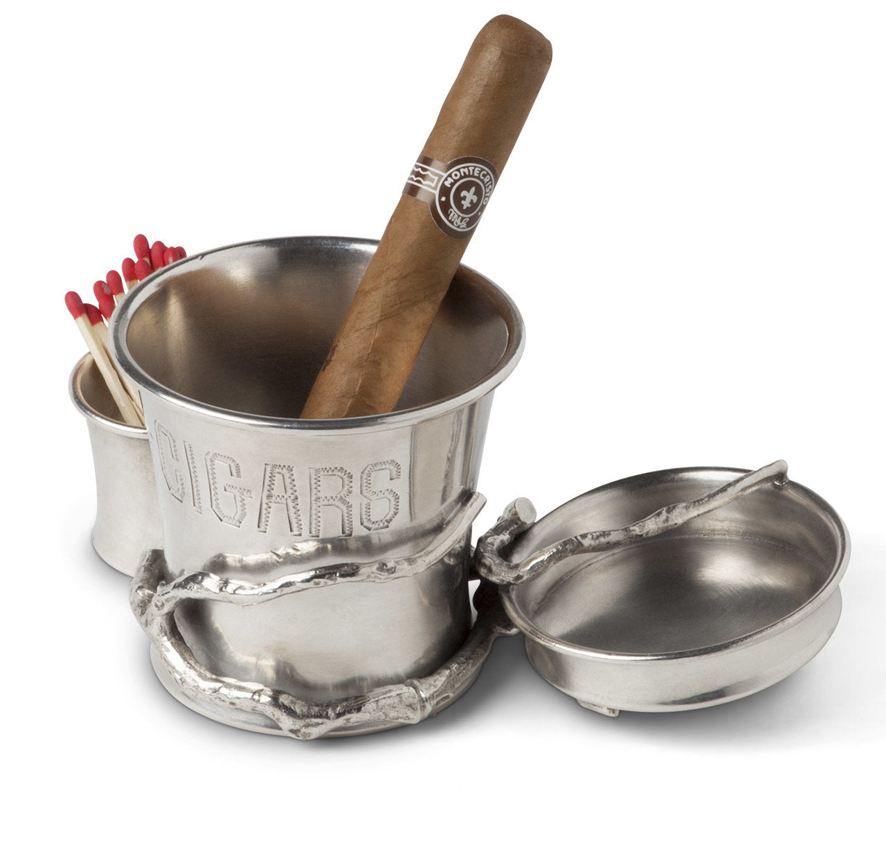 Art Nouveau Silver-Plated Cigar Smokers Compendium