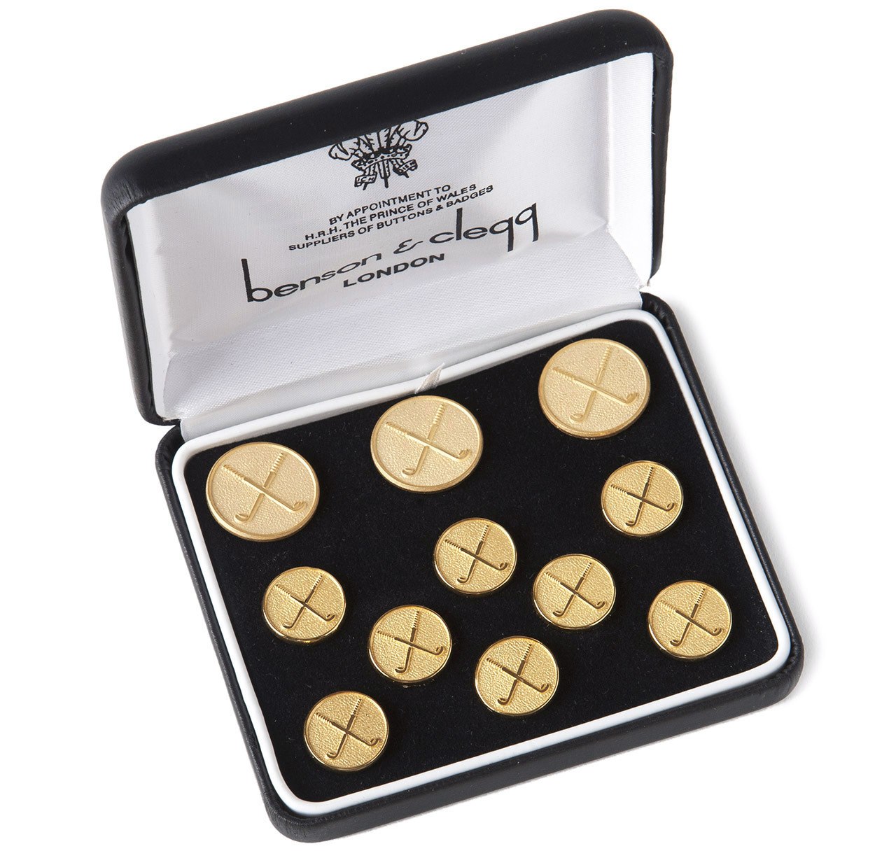 Benson & Clegg Golf Clubs Gilt Button Set