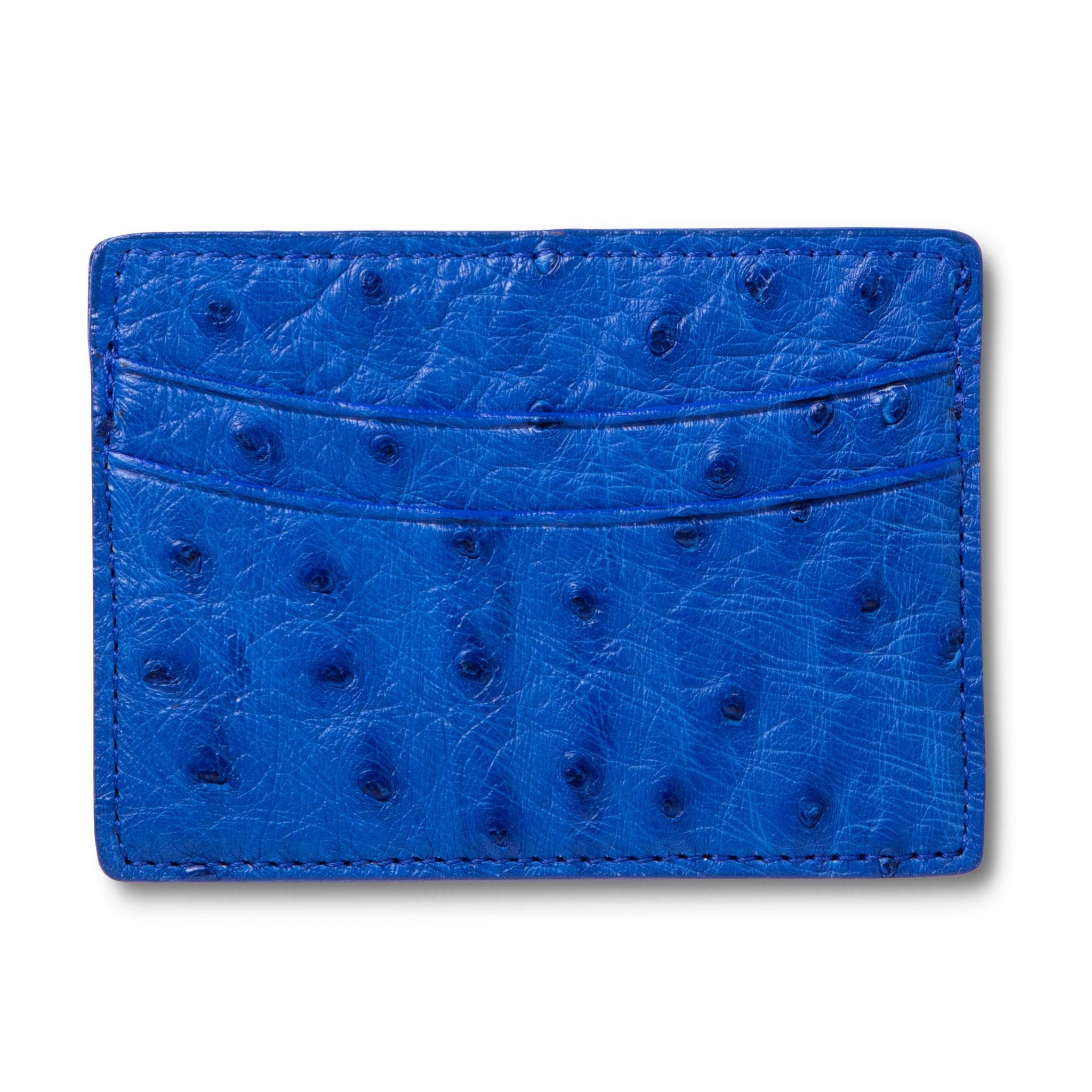 Blue Ostrich Slim Card Holder Wallet