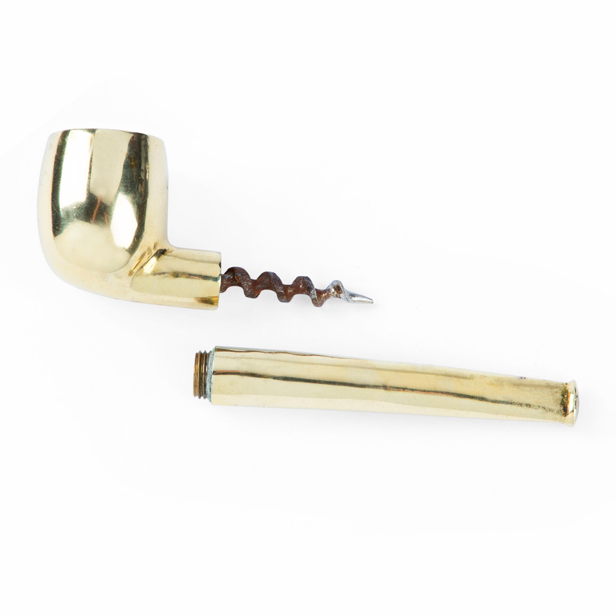 Brass Pipe Form Corkscrew & Bottle Opener