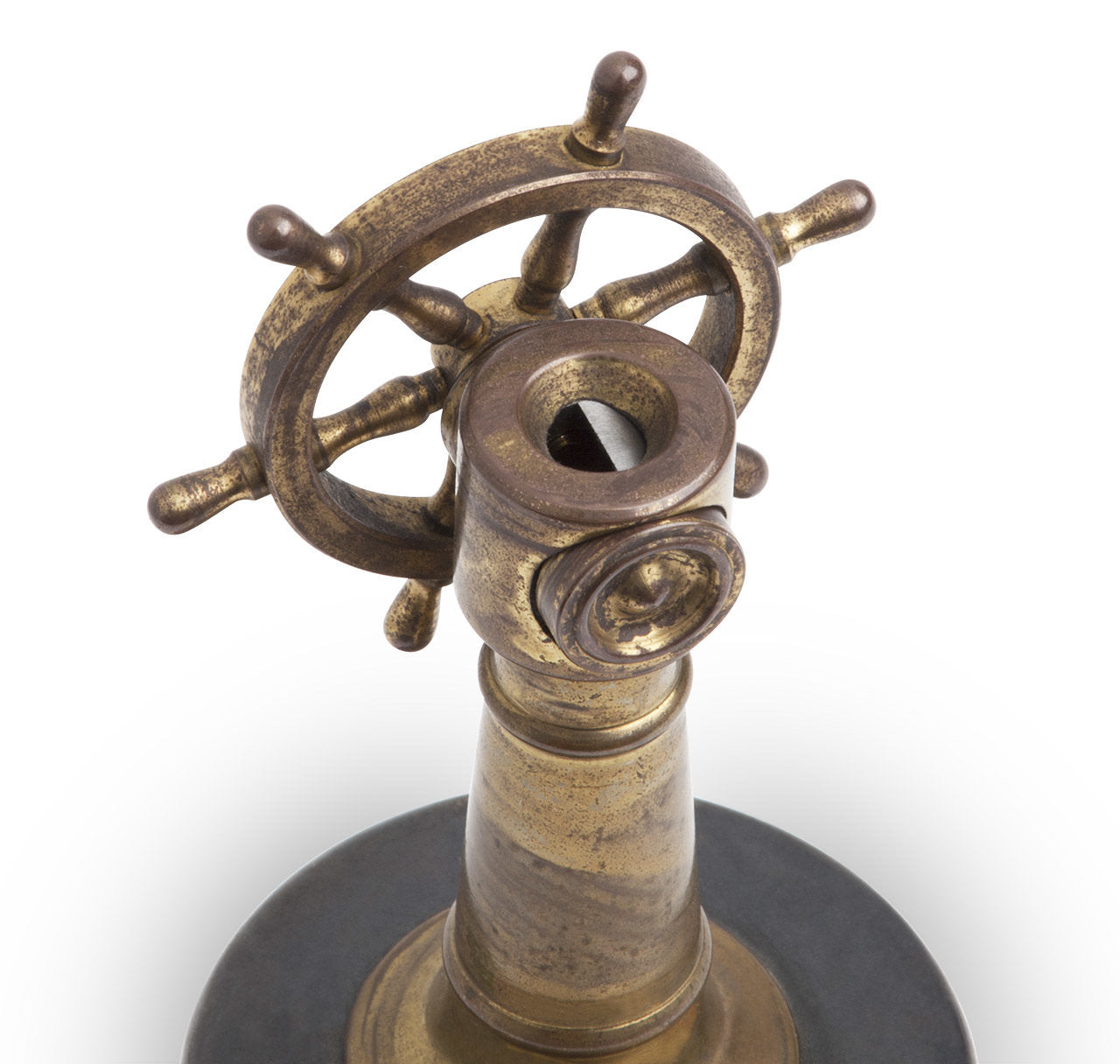 Brass Ship's Wheel Cigar Cutter