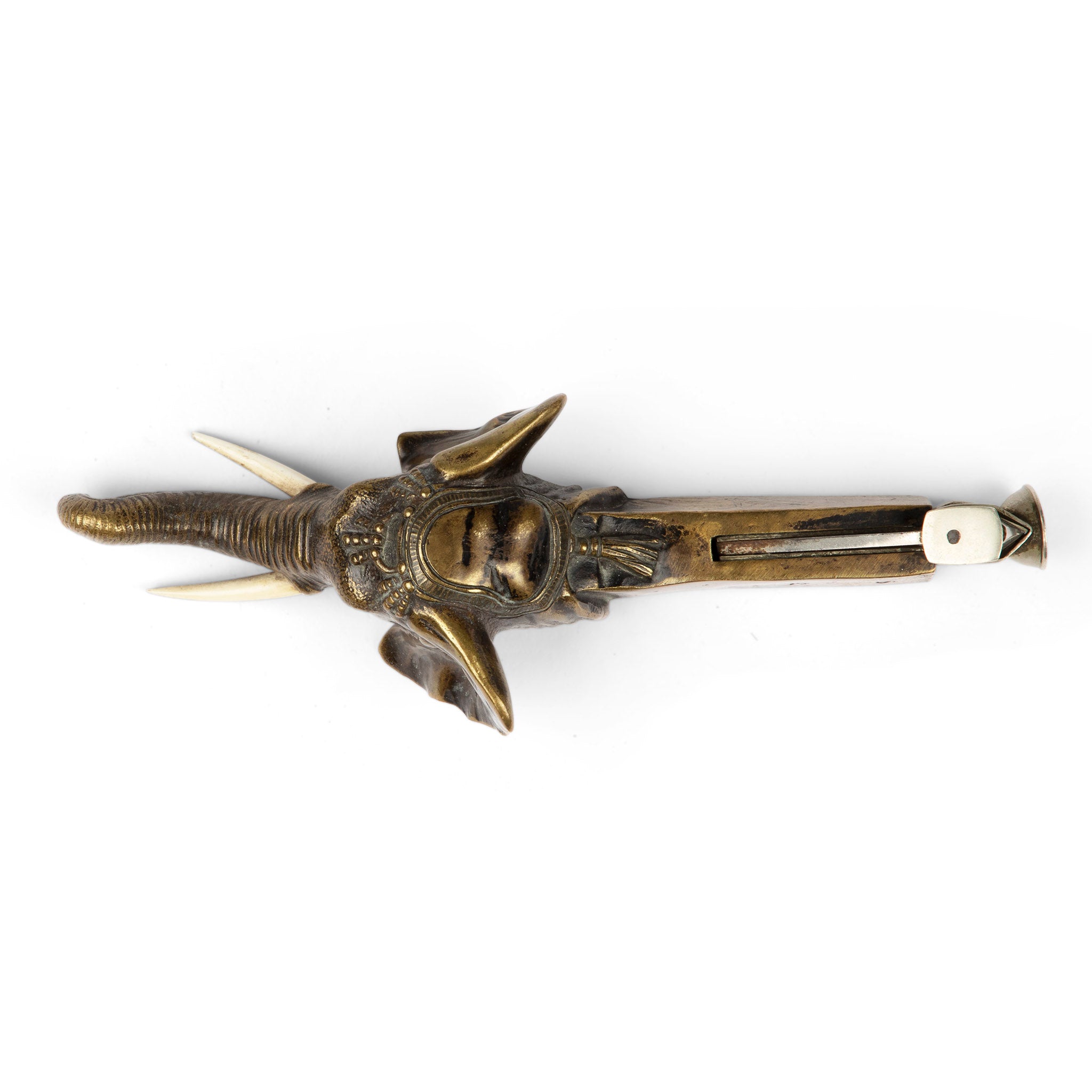 Antique Bronze Elephant's Head Cigar Cutter