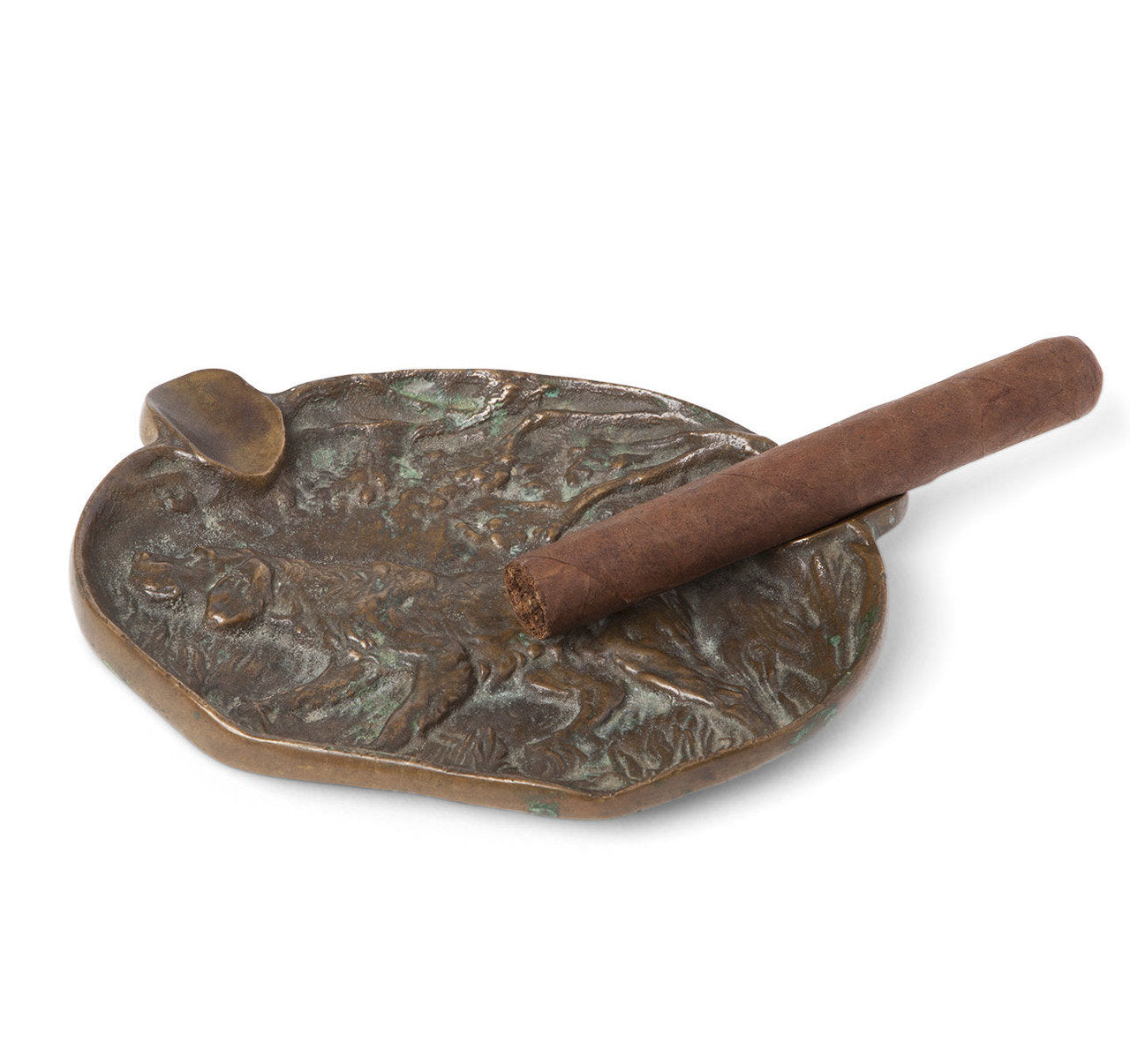 Bronze Hunting Hounds Cigar Ashtray