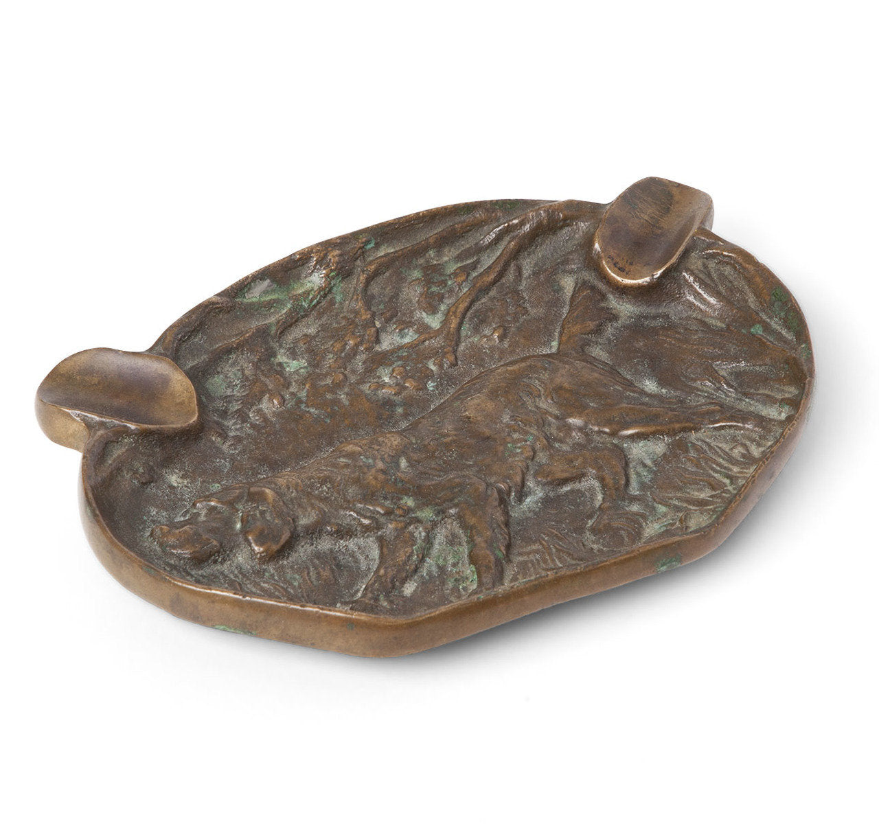 Bronze Hunting Hounds Cigar Ashtray