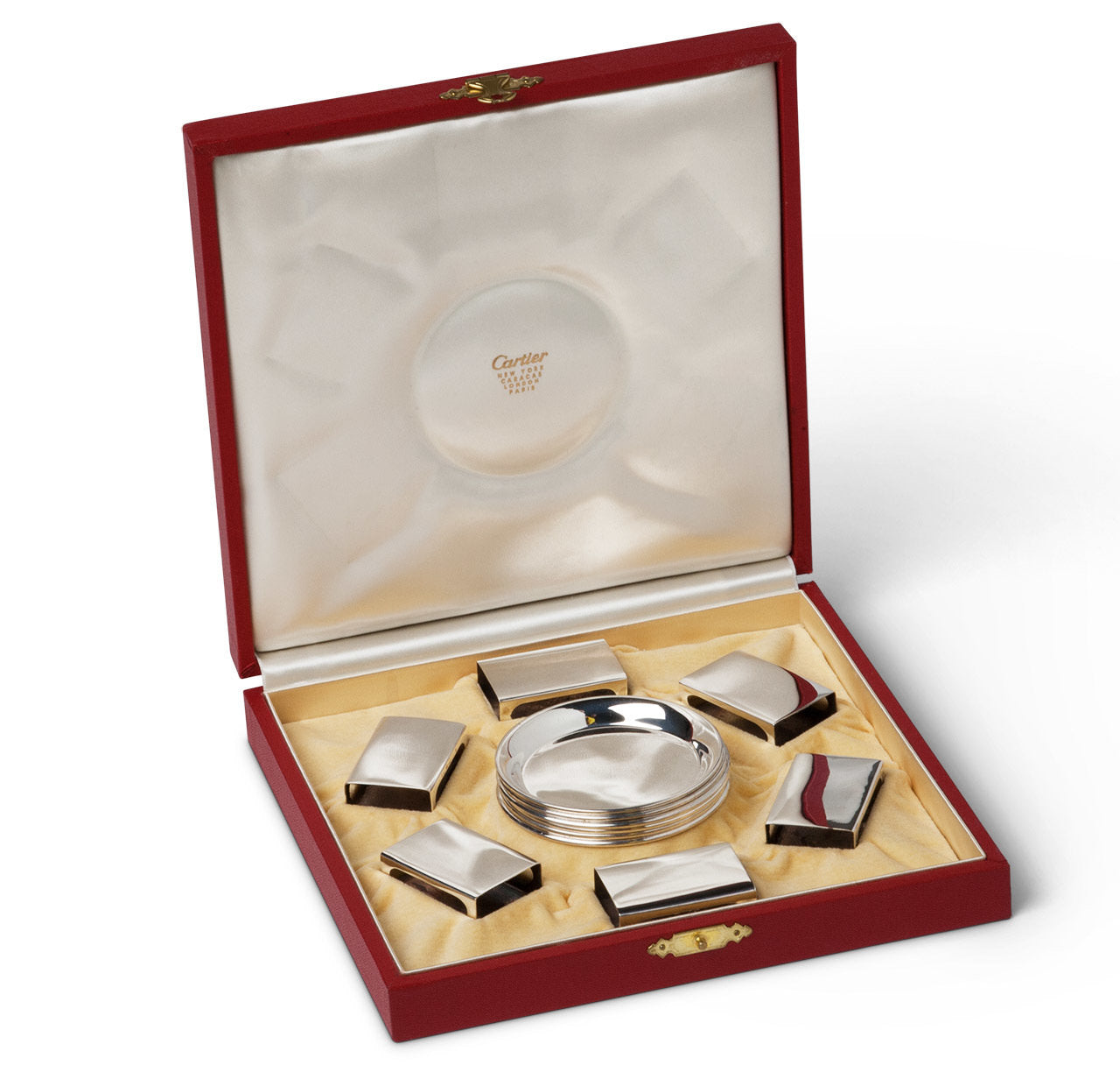 Cartier Sterling Silver Ashtray & Matchbox Set
