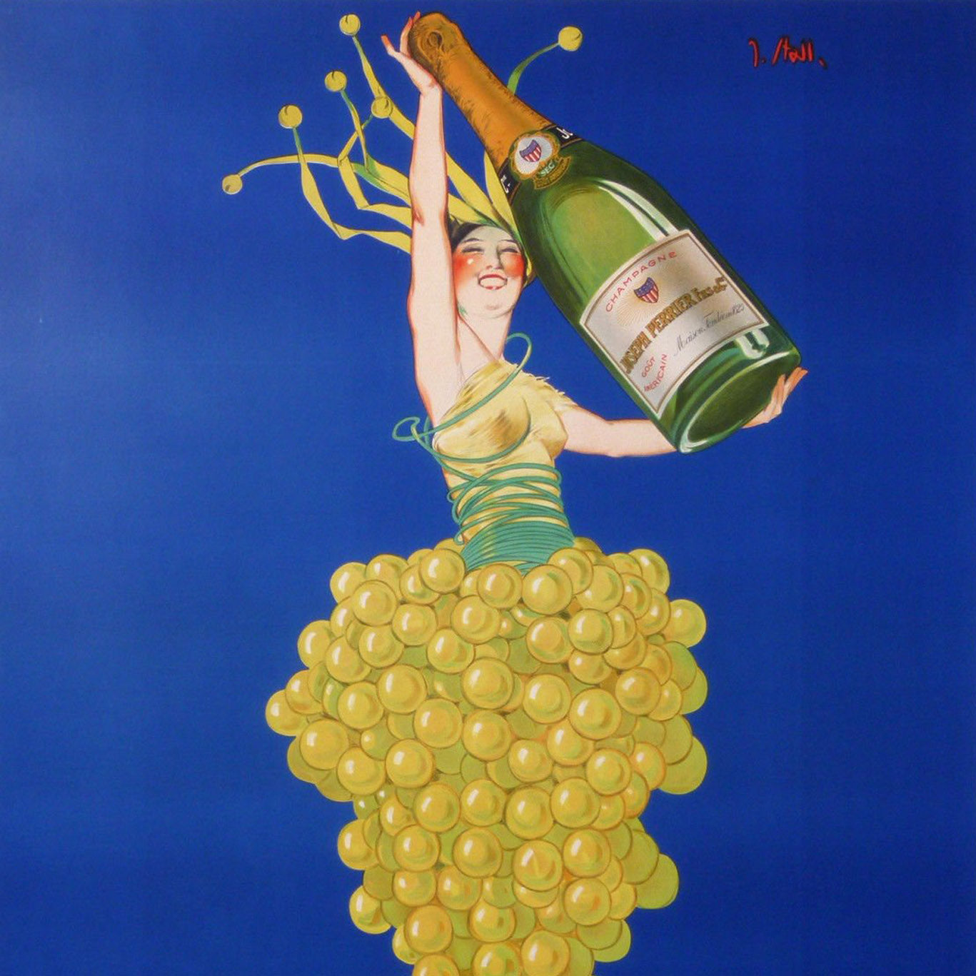 Art Deco Champagne Joseph Perrier Original Poster