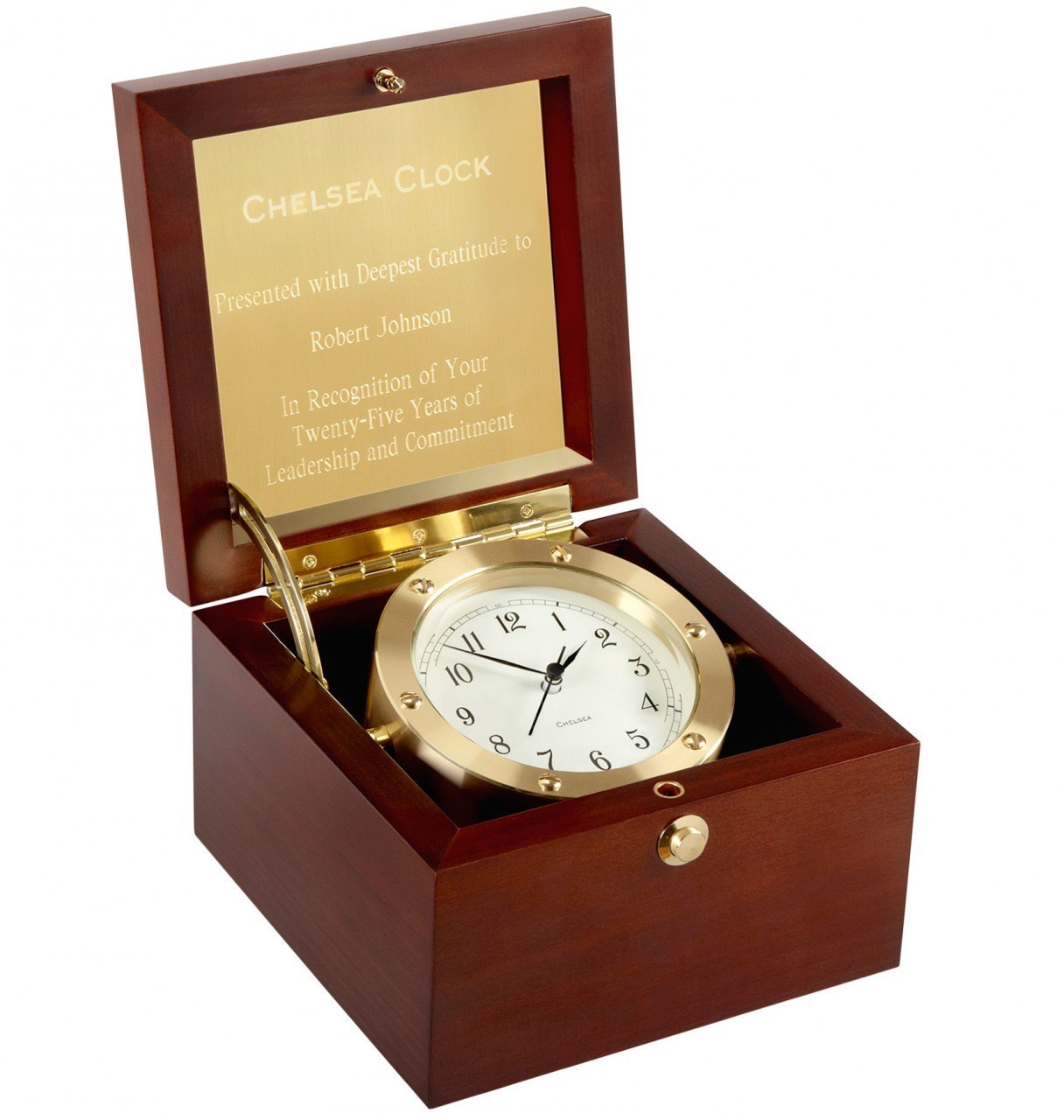 Chelsea Boardroom Clock in Brass