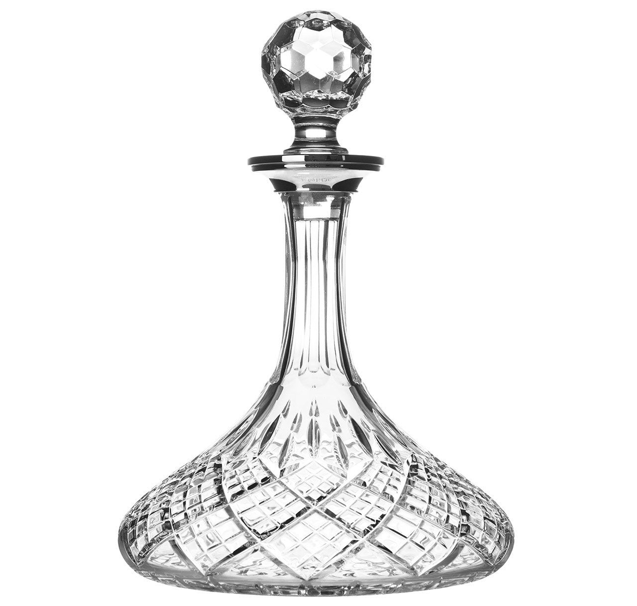 Commodore Sterling Silver & Crystal Ships Decanter