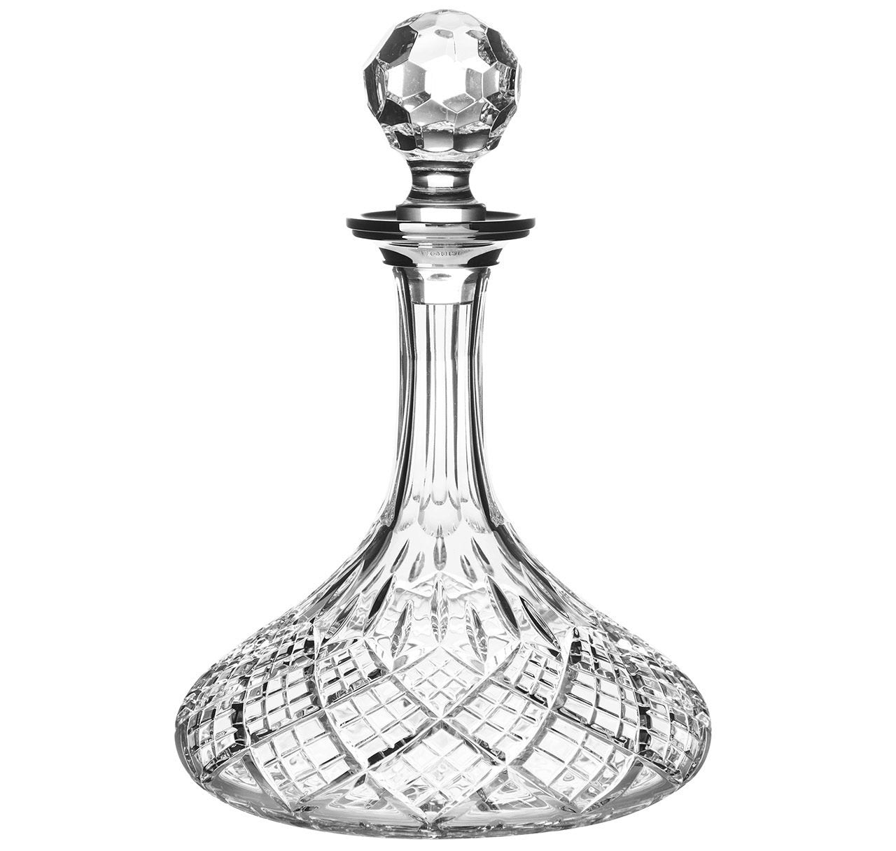 Commodore Sterling Silver & Crystal Ships Decanter