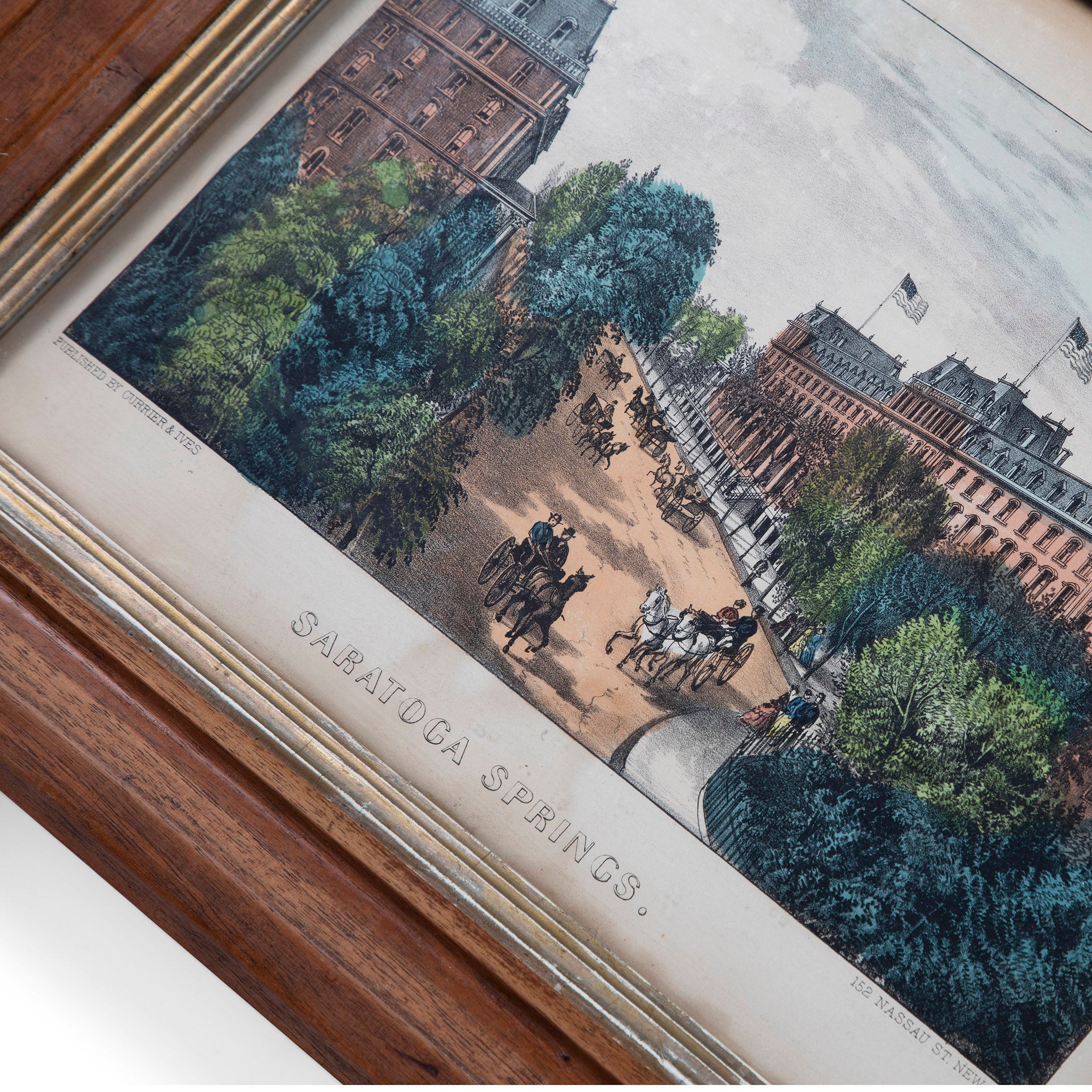 Currier & Ives Saratoga Springs, New York Lithograph