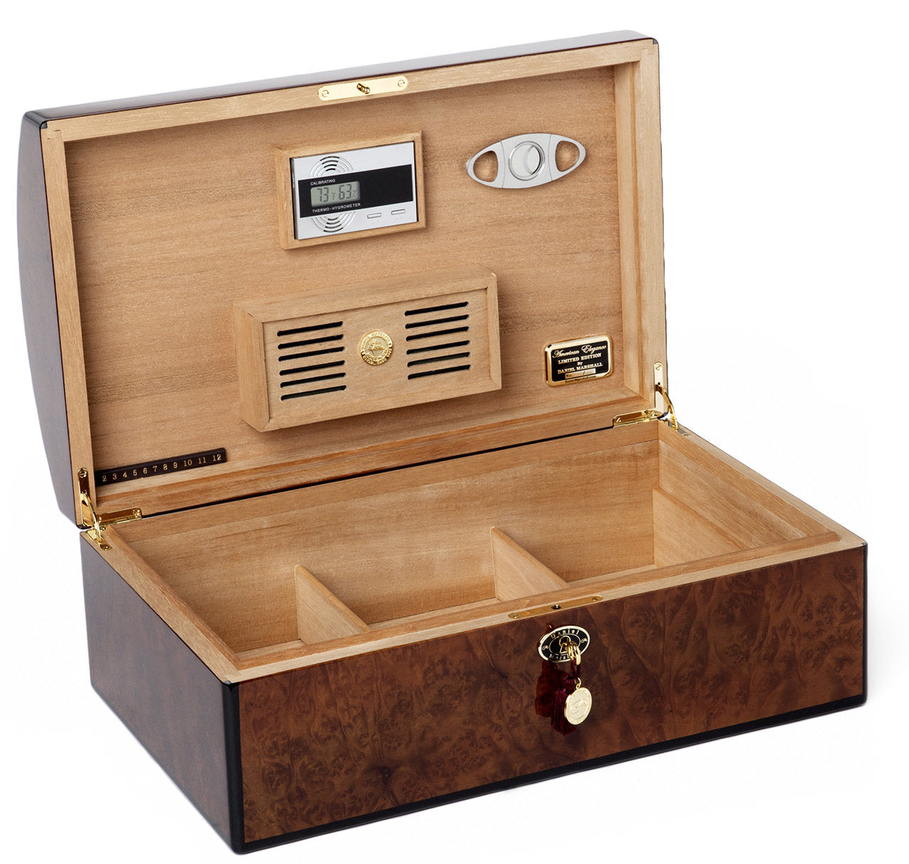 Daniel Marshall 20th Anniversary Treasure Chest Humidor in Burl