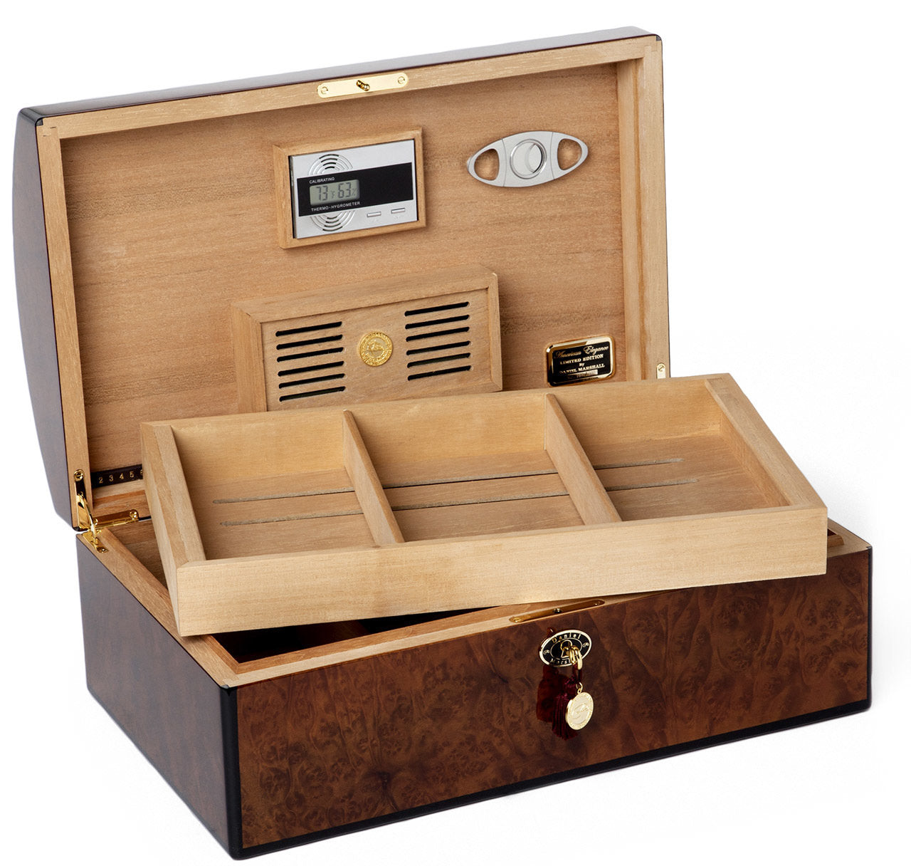 Daniel Marshall 20th Anniversary Treasure Chest Humidor in Burl