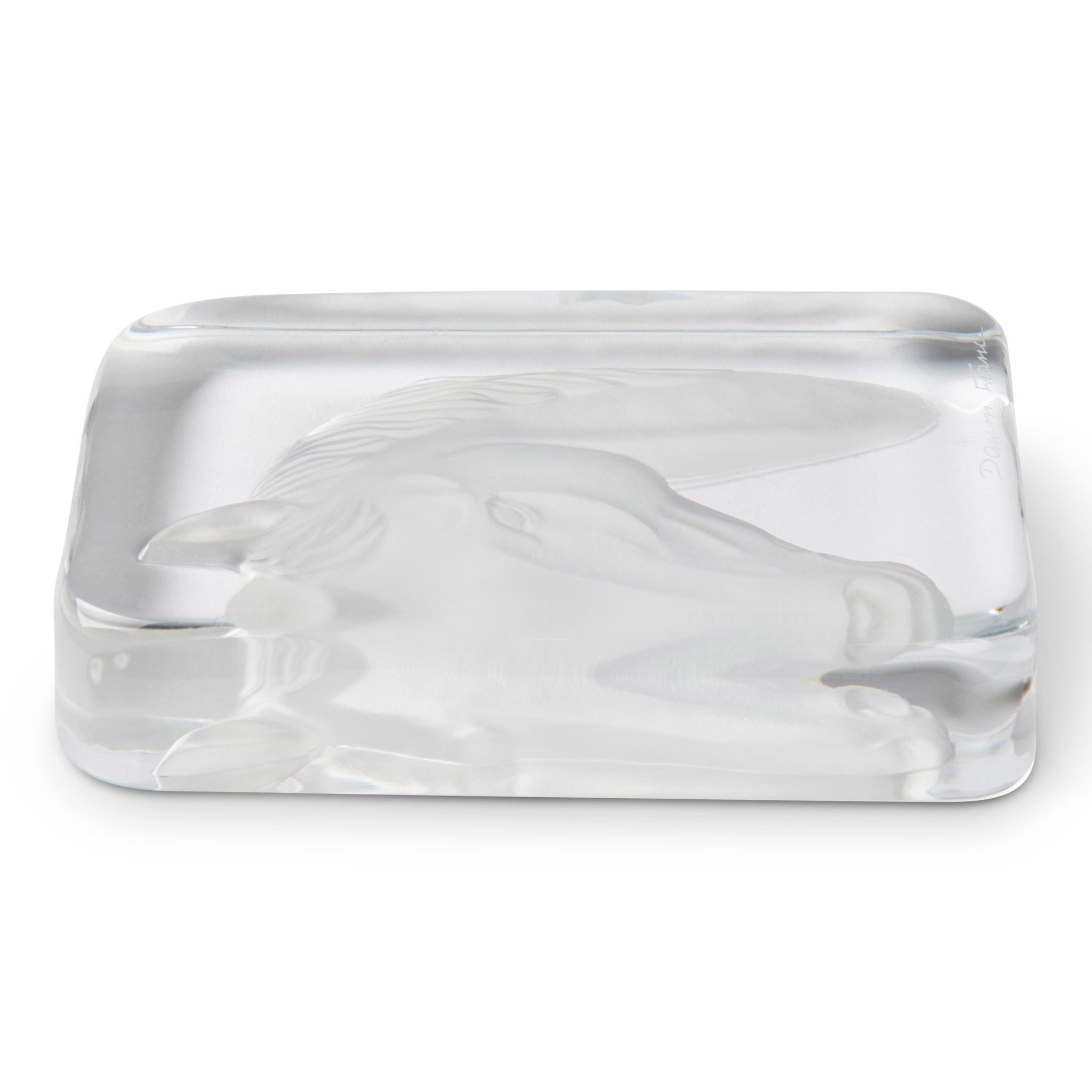 Daum Crystal Horse Head Paperweight