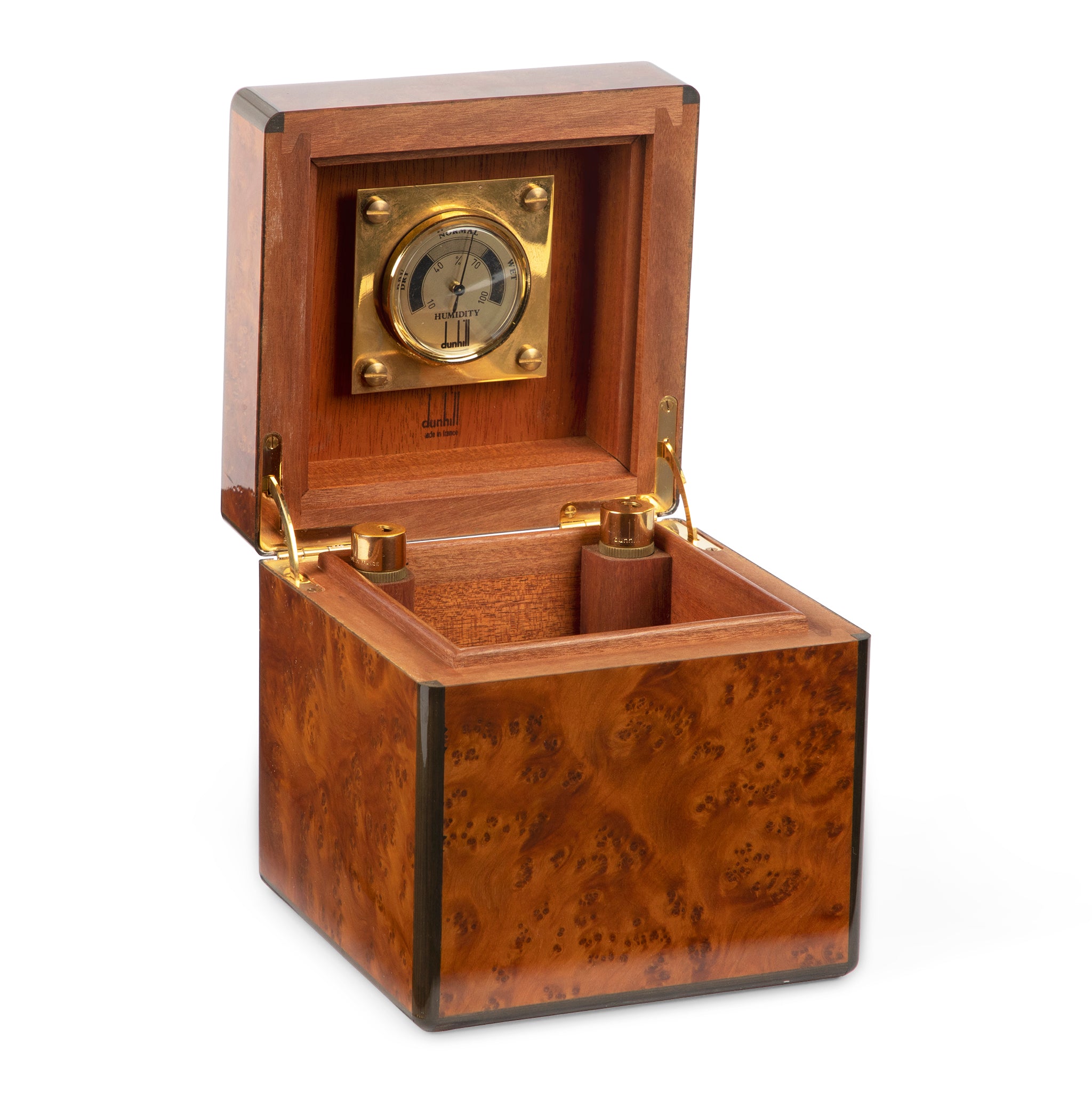 Dunhill Square Burl Desktop Cigar Humidor