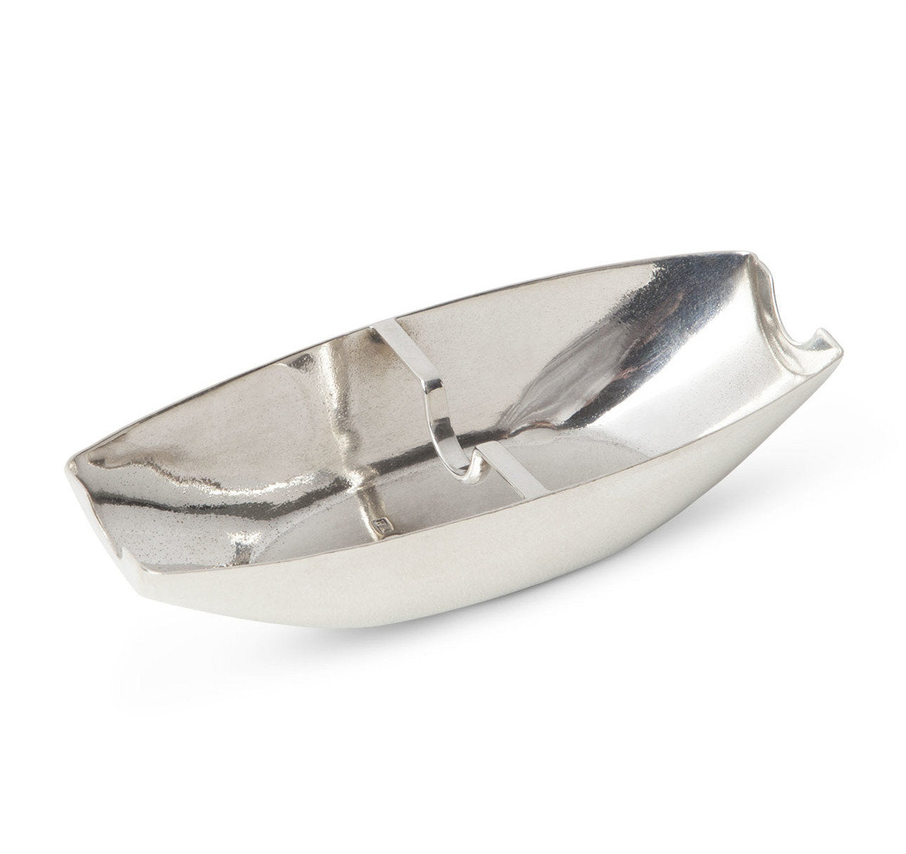 Edwardian Sterling Silver Boat Form Ashtray