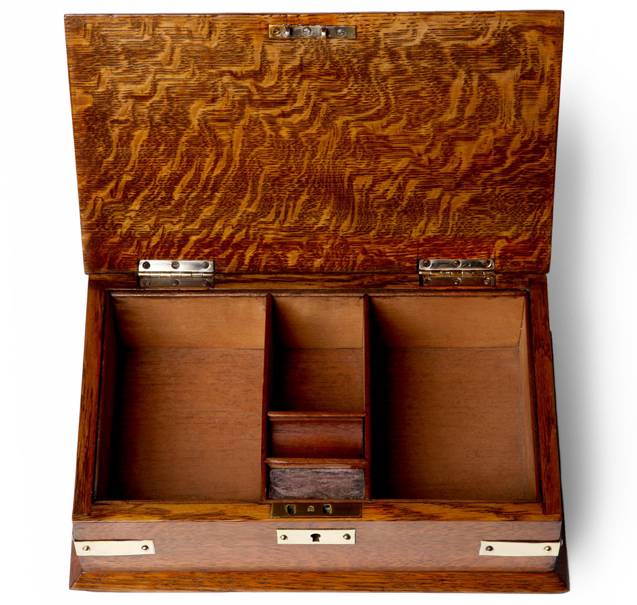 English Oak Campaign Desktop Cigar Humidor