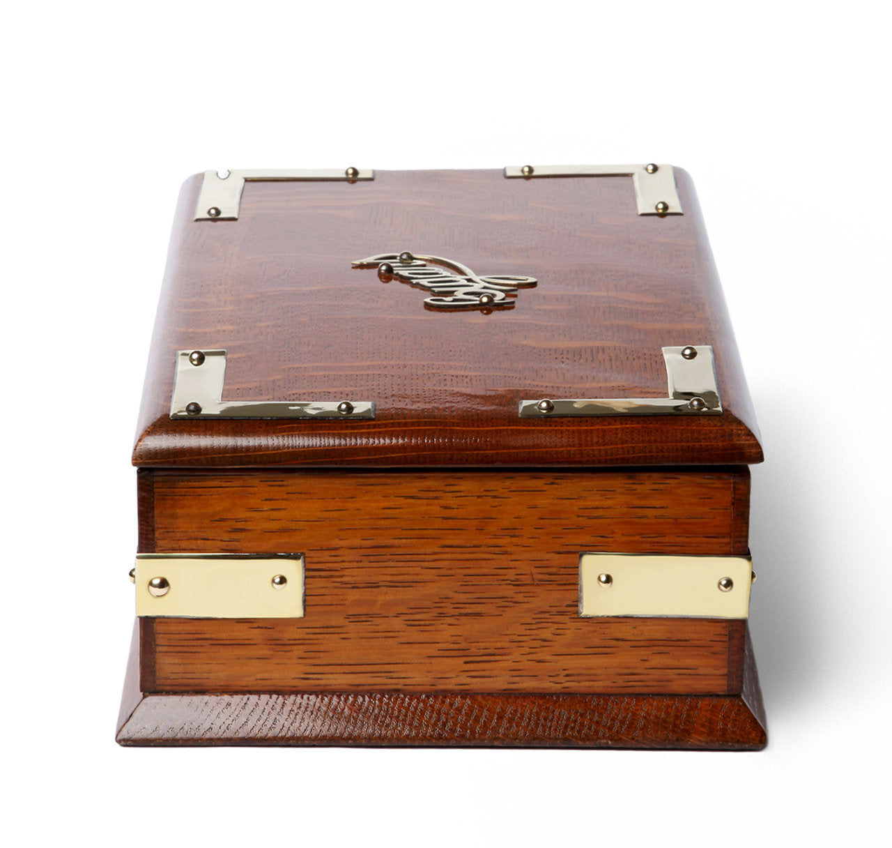 English Oak Campaign Desktop Cigar Humidor