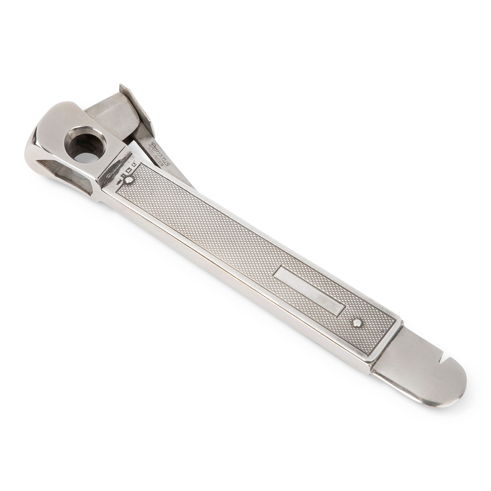 English Sterling Engine Turned Cigar Cutter