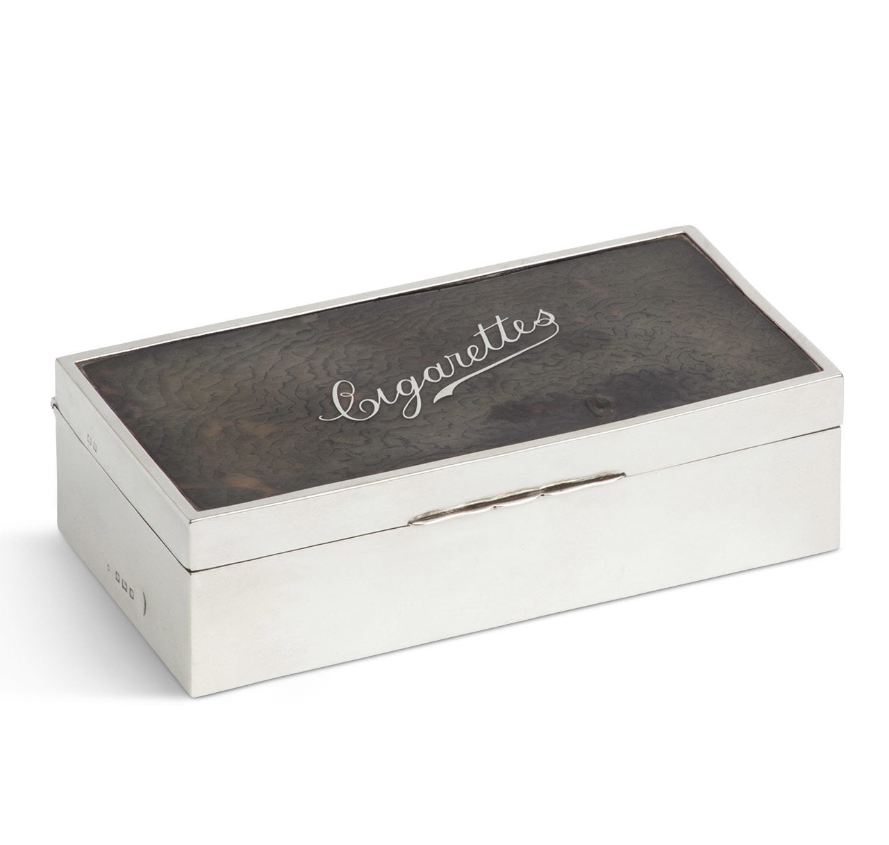 English Sterling and Faux Tortoiseshell Cigarette & Cigar Box