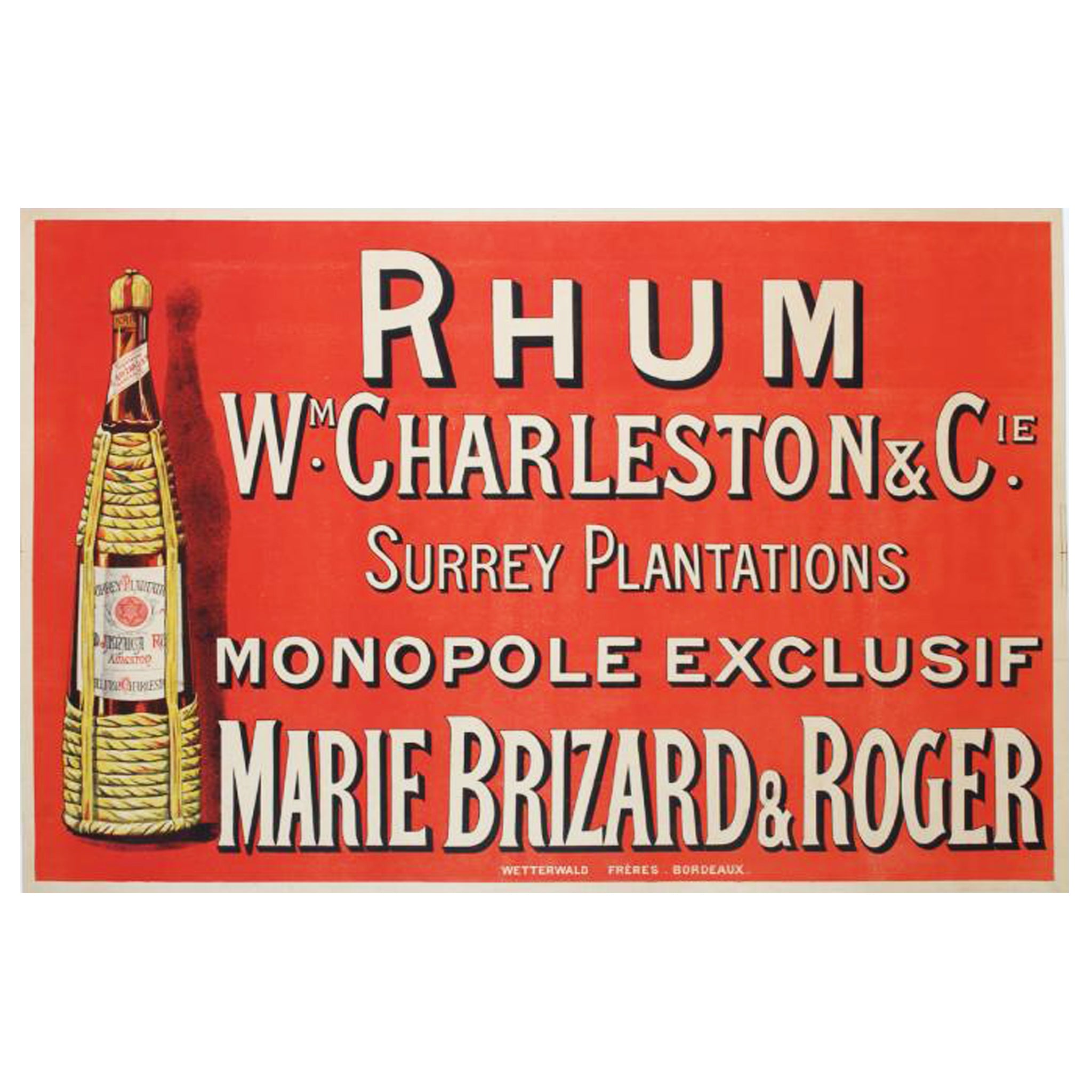 Rhum Charleston Marie Brizard Original Poster