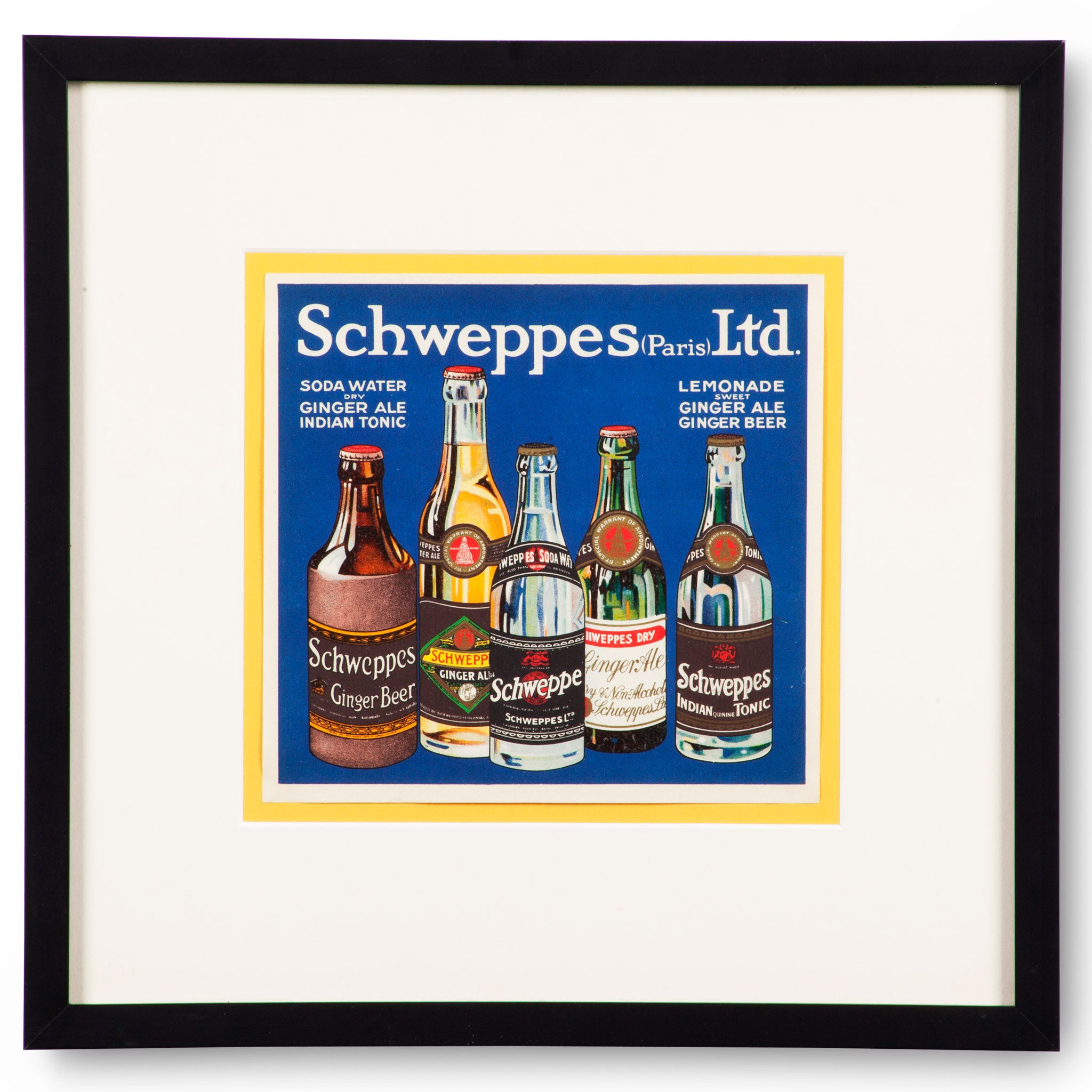 Original Schweppes Advertising Label