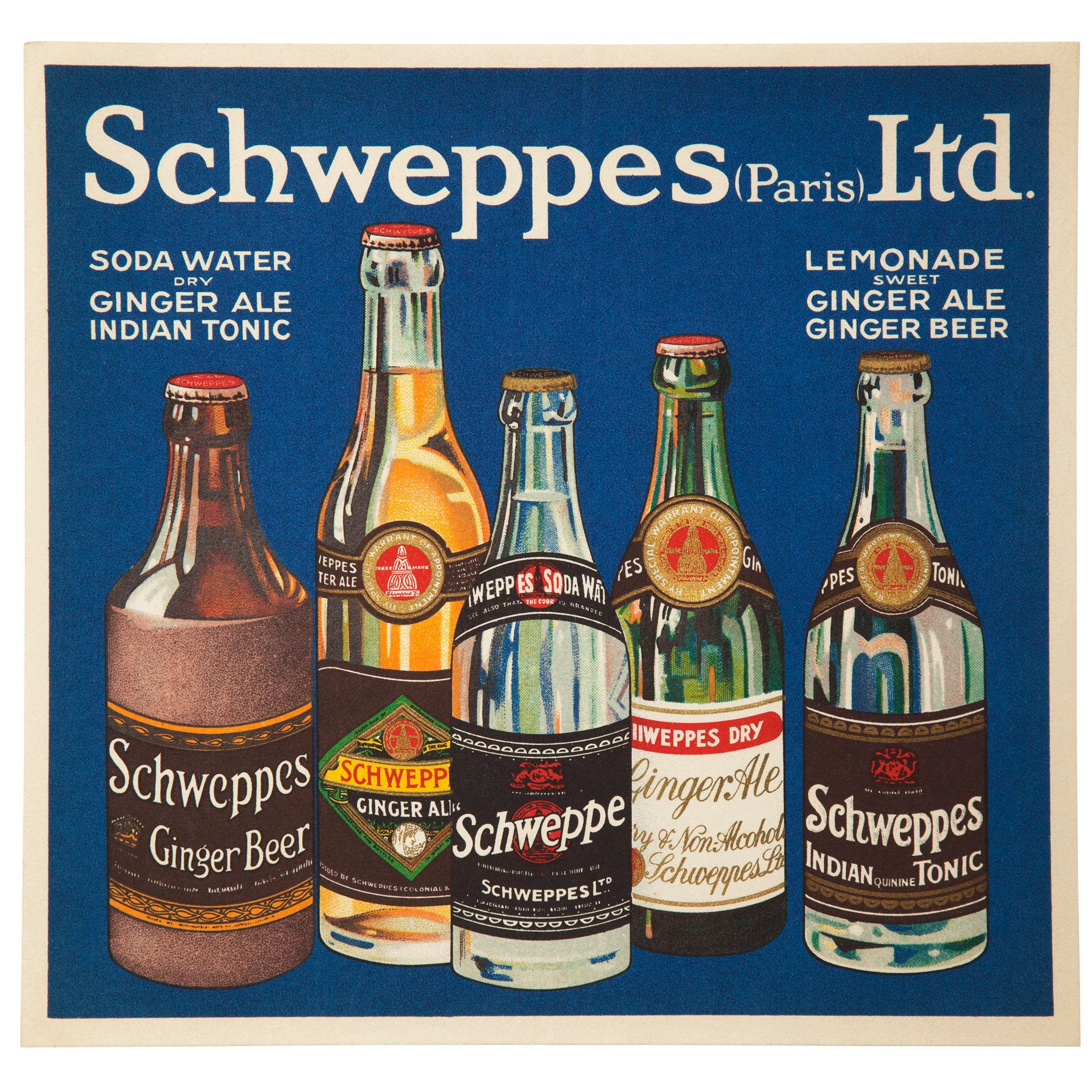 Original Schweppes Advertising Label