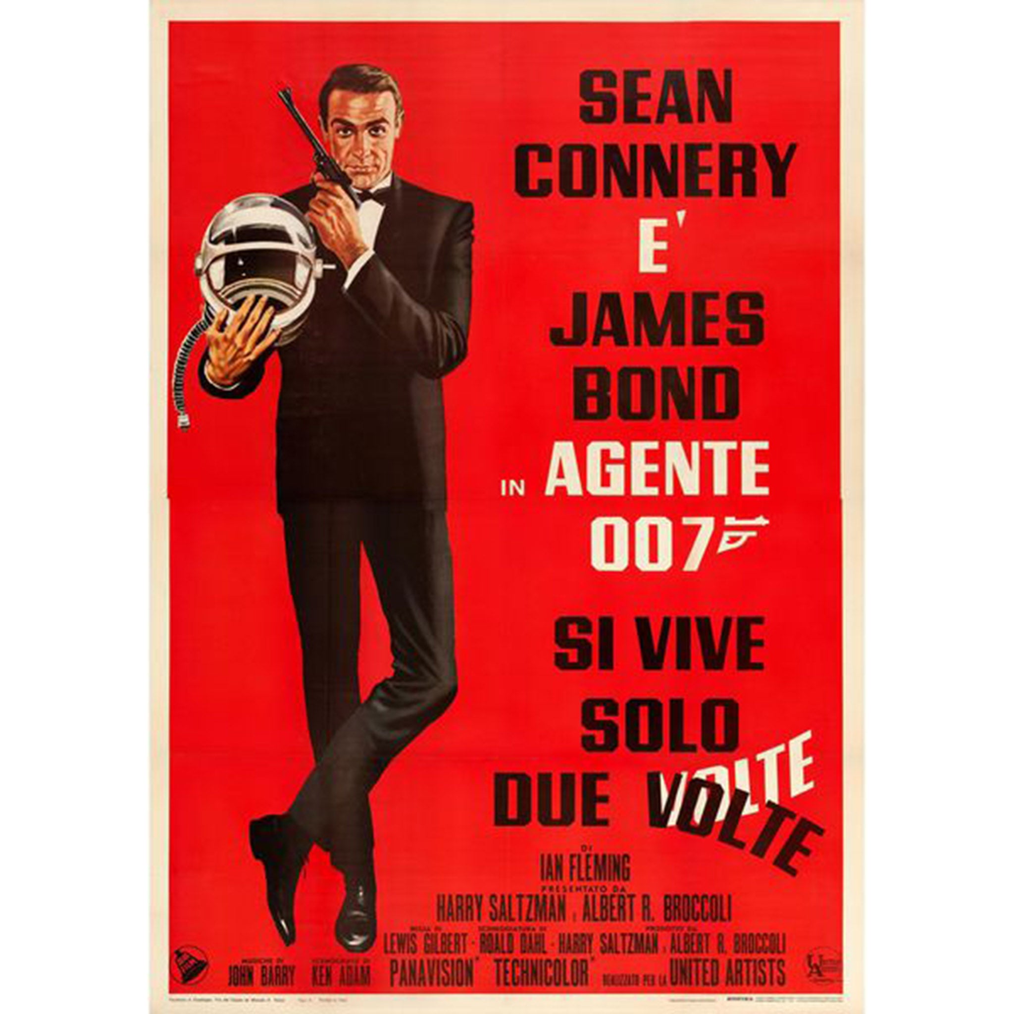 James Bond You Only Live Twice Twice 1967 Italian Film Poster
