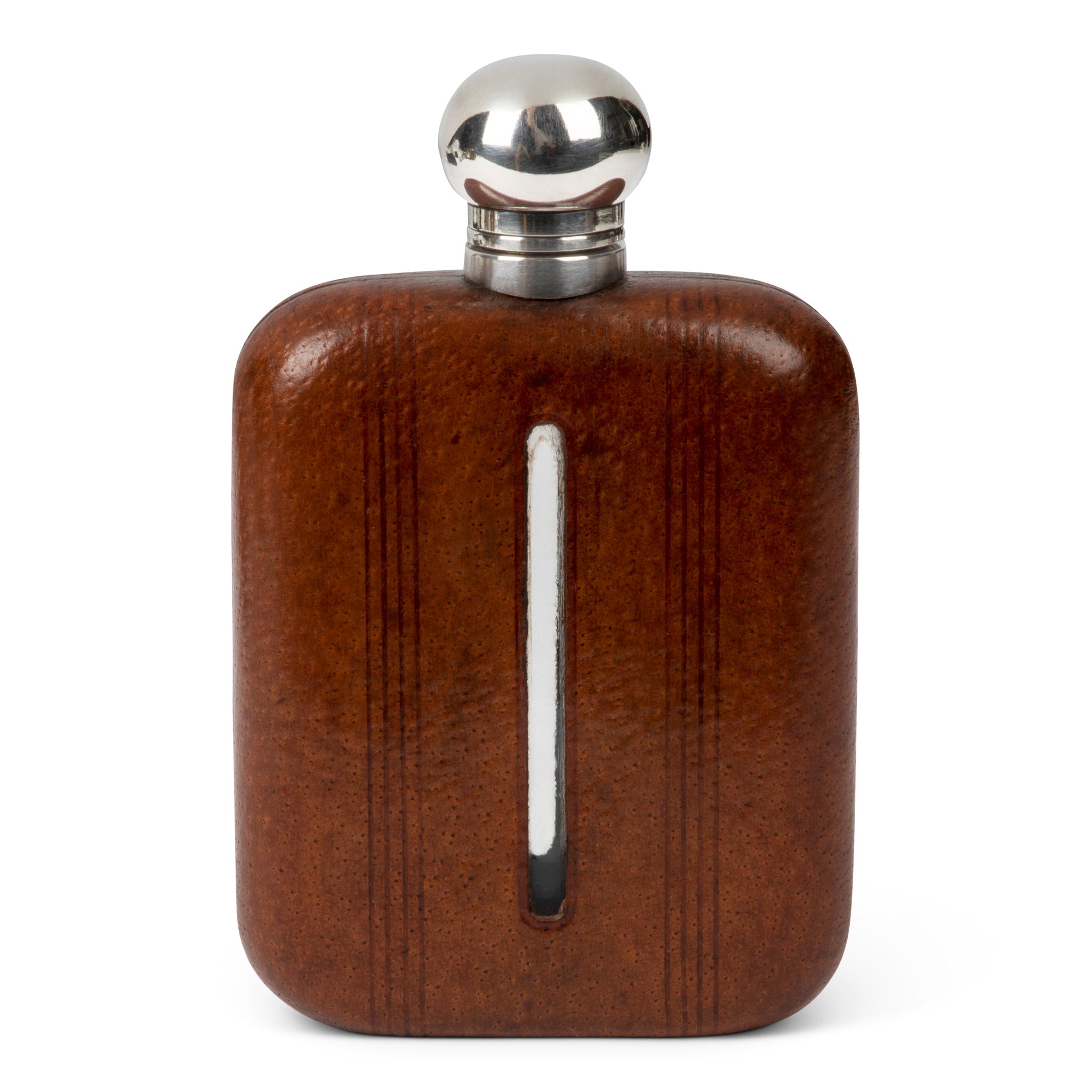 James Dixon & Sons Silver and Leather Encased Hip Flask
