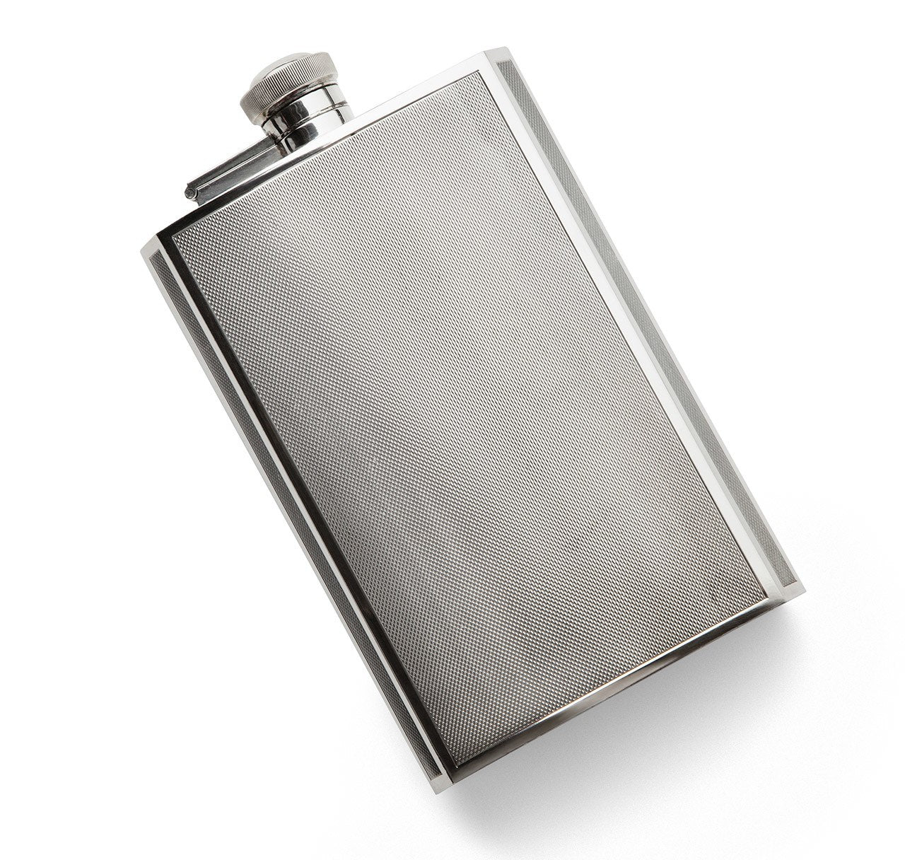 James Dixon & Sons Silver-Plated Engine Turned Hip Flask